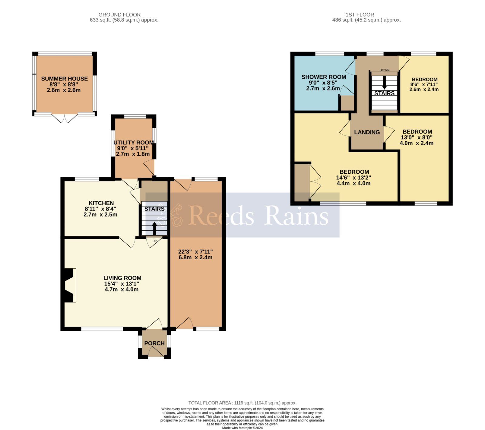 Floorplan of 3 bedroom Semi Detached House for sale, Pepper Street, Inkberrow, Worcestershire, WR7