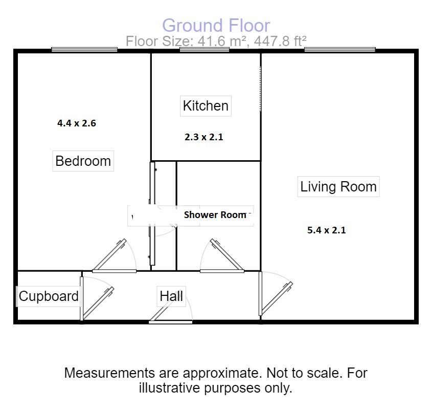 Floorplan of 1 bedroom  Flat for sale, St. Marys Road, Evesham, Worcestershire, WR11