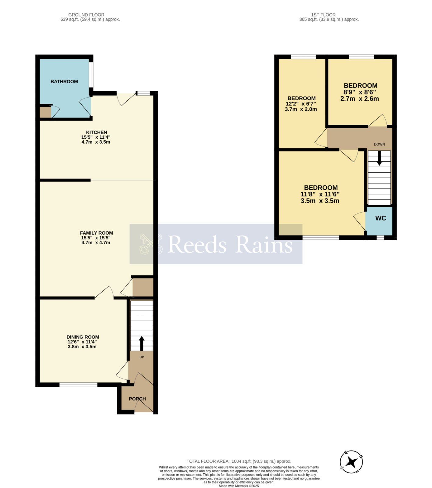 Floorplan of 3 bedroom Mid Terrace House for sale, Peewit Road, Evesham, Worcestershire, WR11