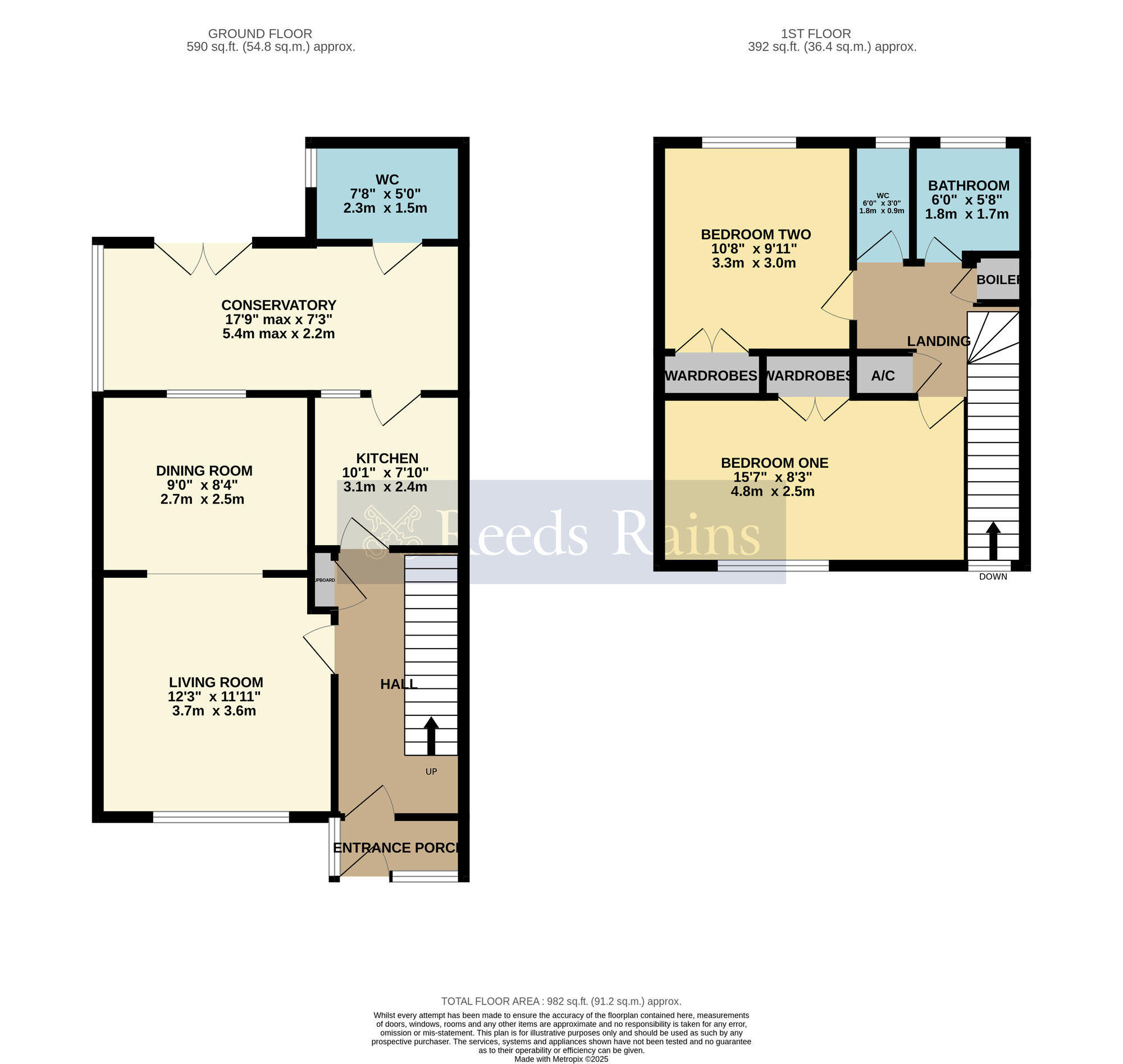 Floorplan of 2 bedroom End Terrace House for sale, Blossomfield Close, Evesham, Worcestershire, WR11