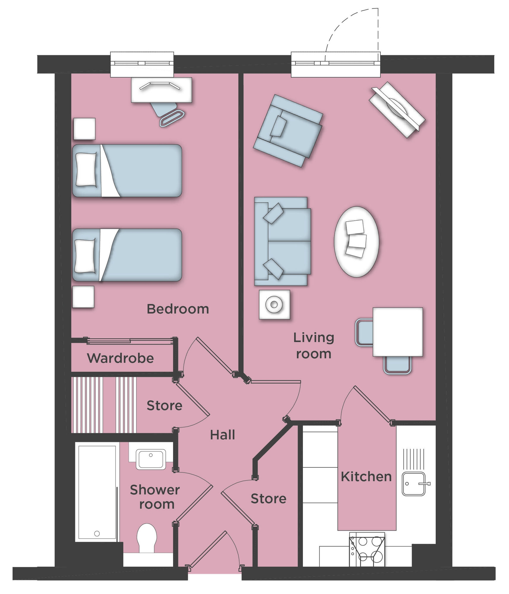 Floorplan of 1 bedroom Flat for sale, Swan Lane, Evesham, Worcestershire, WR11