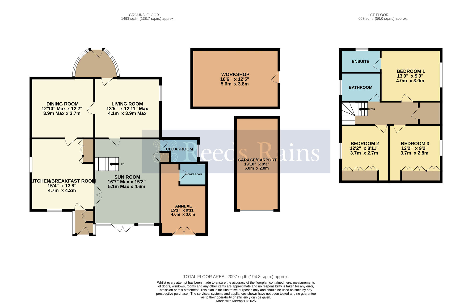 Floorplan of 3 bedroom Detached House for sale, Mill Bank, Fladbury, Worcestershire, WR10