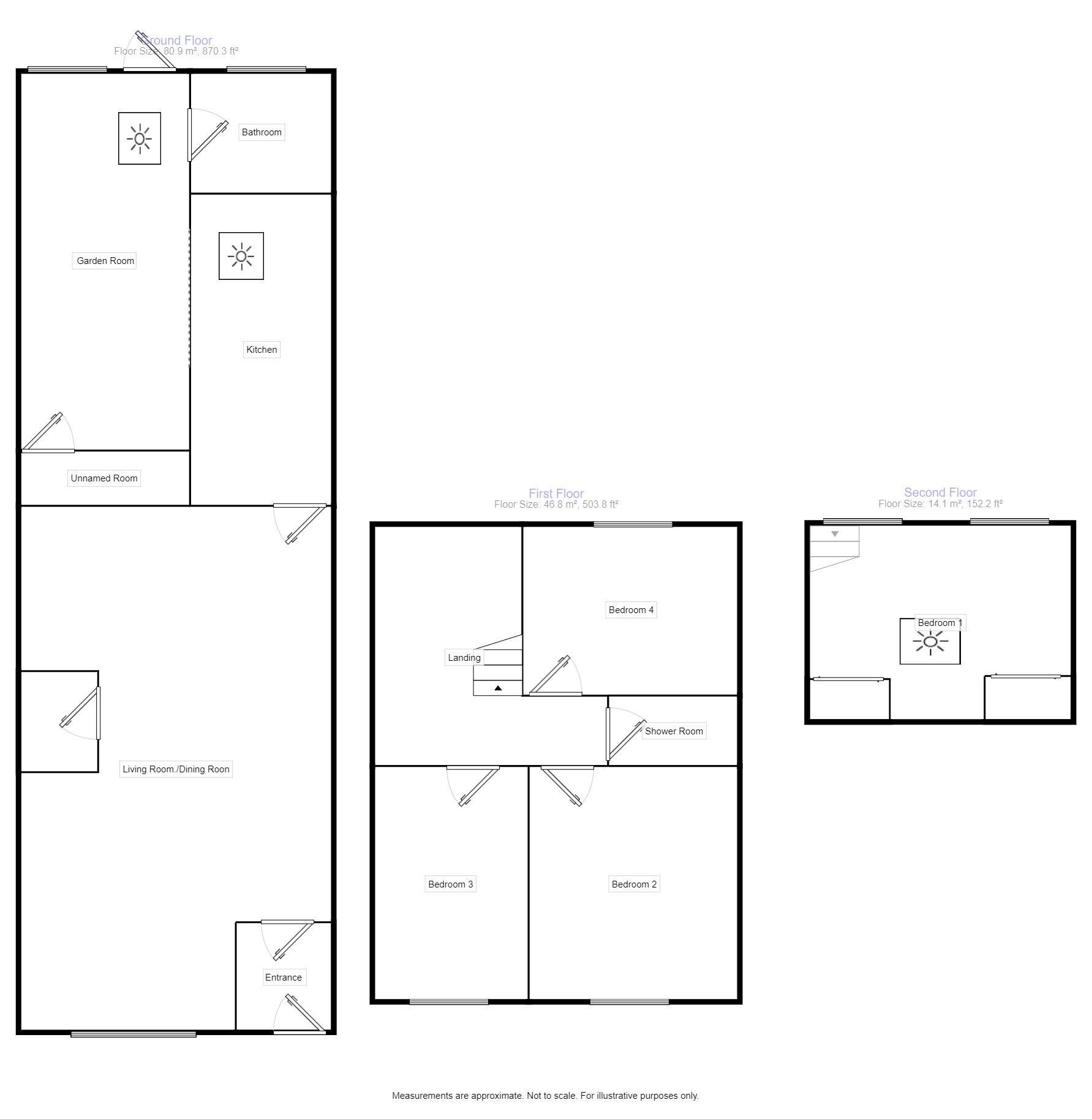 Floorplan of 4 bedroom Mid Terrace House for sale, Windsor Road, Evesham, Worcestershire, WR11