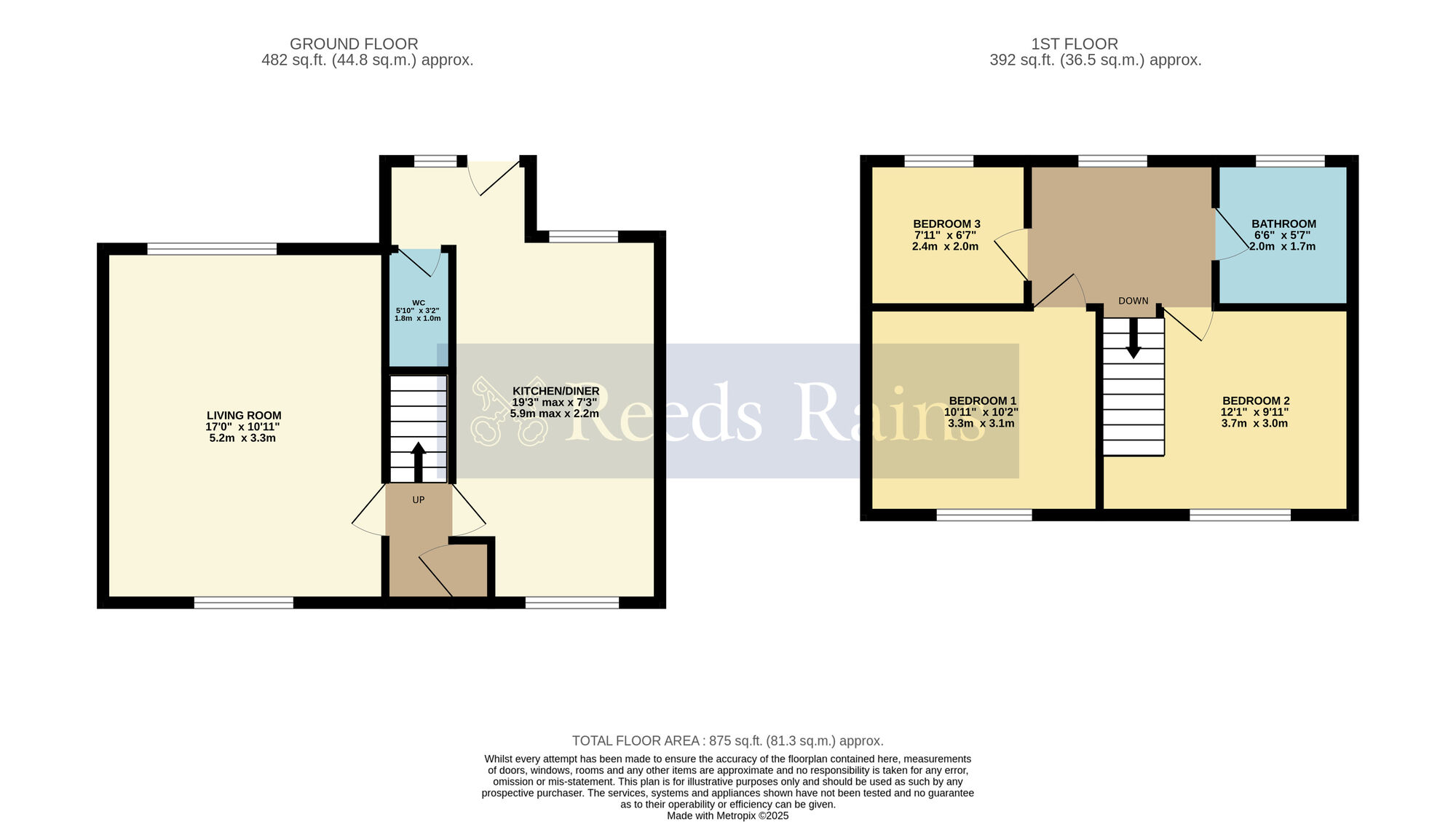 Floorplan of 3 bedroom Semi Detached House for sale, The Strand, Charlton, Worcestershire, WR10