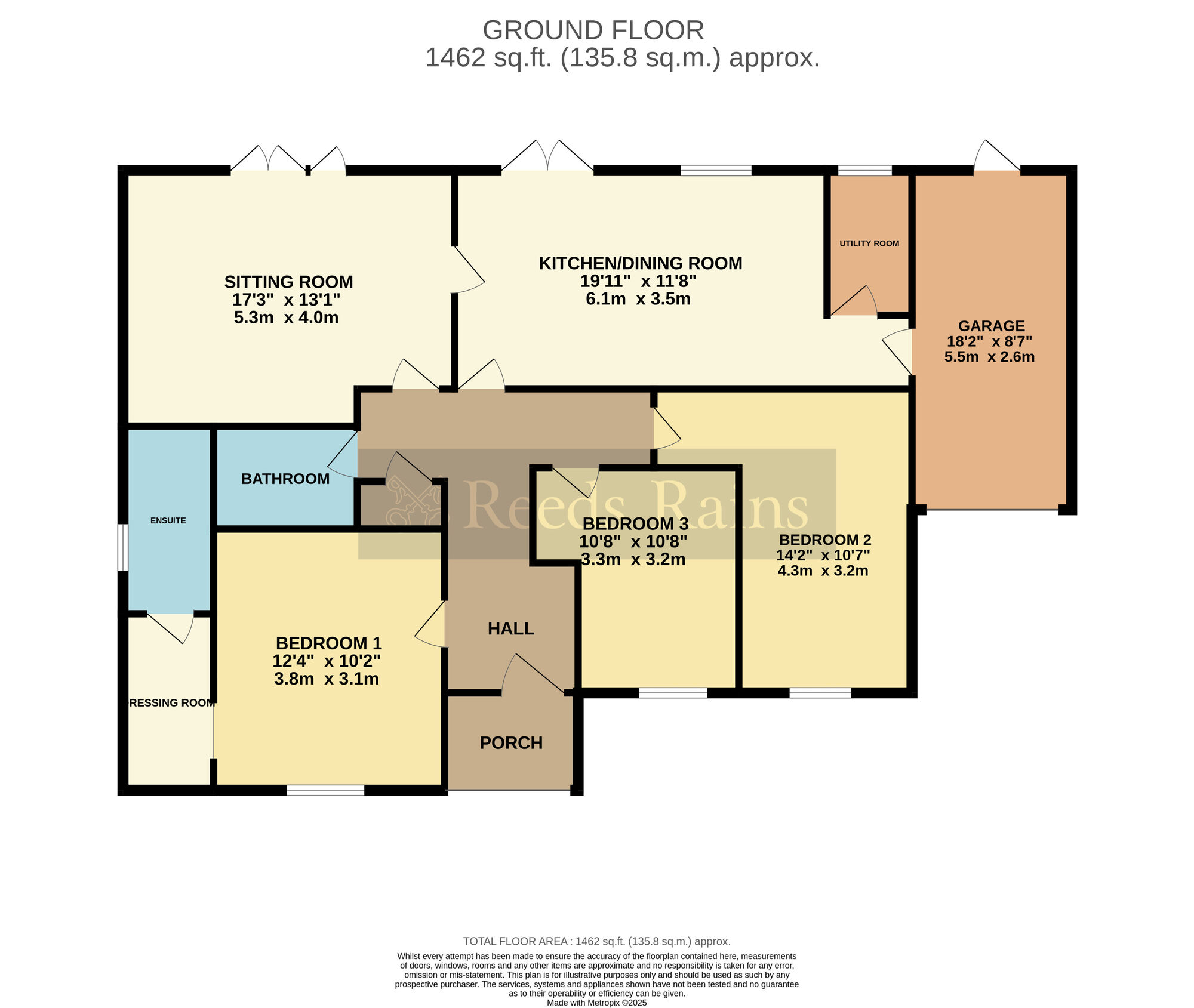 Floorplan of 3 bedroom Detached Bungalow for sale, Trails Orchard, Bretforton Road, Evesham, WR11