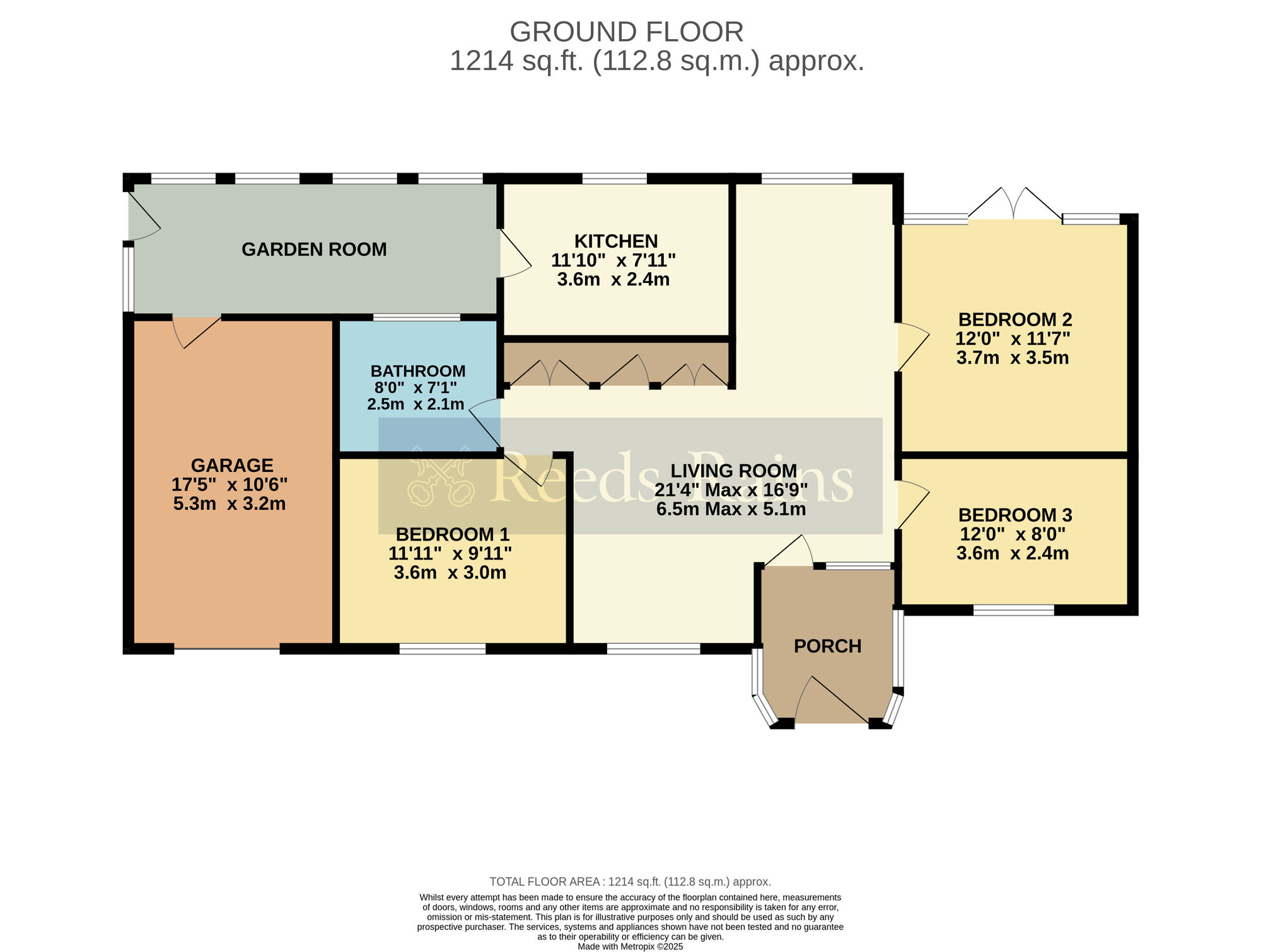 Floorplan of 3 bedroom Detached Bungalow for sale, Bridewell Drive, Sedgeberrow, Worcestershire, WR11