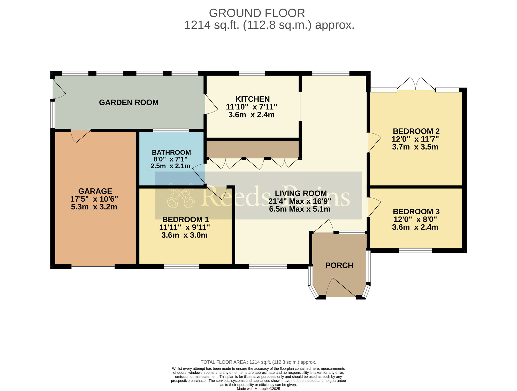 Floorplan of 3 bedroom Detached Bungalow for sale, Bridewell Drive, Sedgeberrow, Worcestershire, WR11