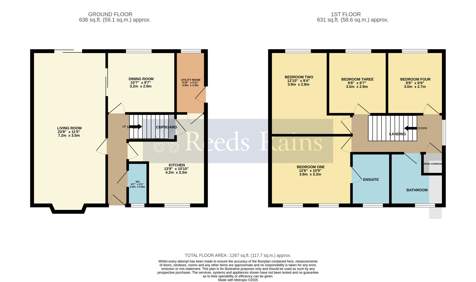 Floorplan of 4 bedroom Detached House for sale, Lanesfield Park, Evesham, Worcestershire, WR11