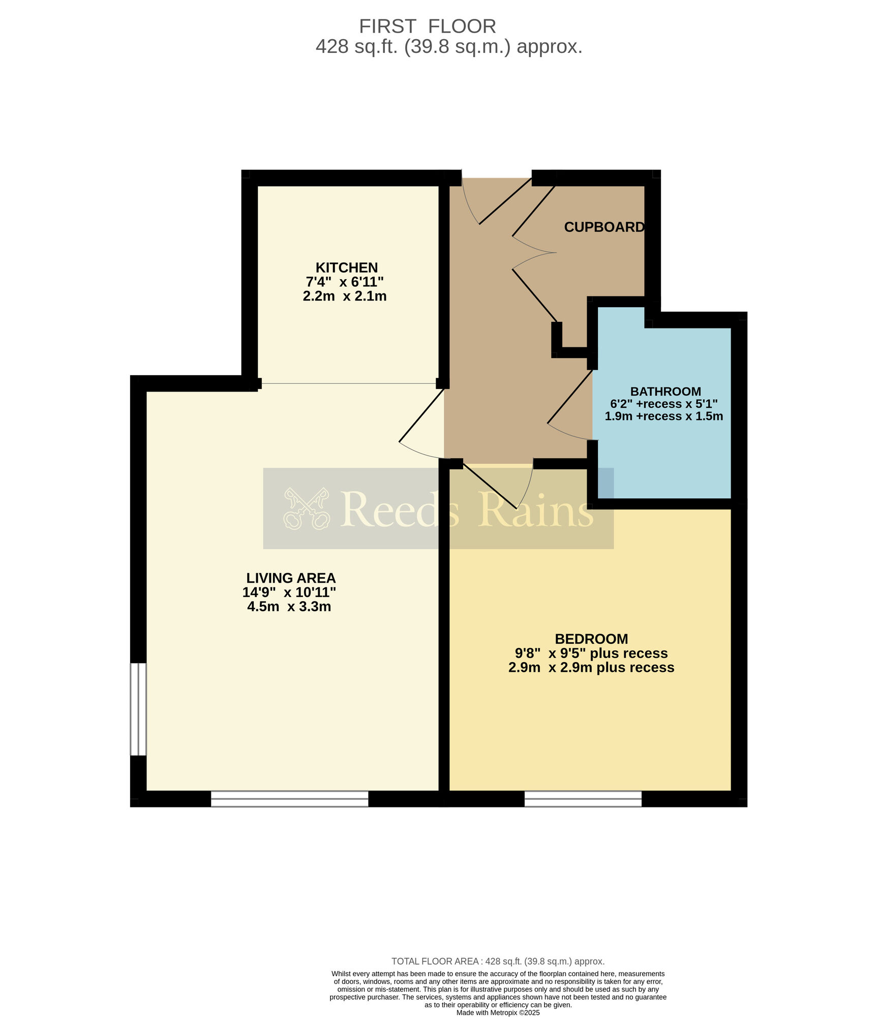 Floorplan of 1 bedroom  Flat for sale, Waterside, Evesham, Worcestershire, WR11