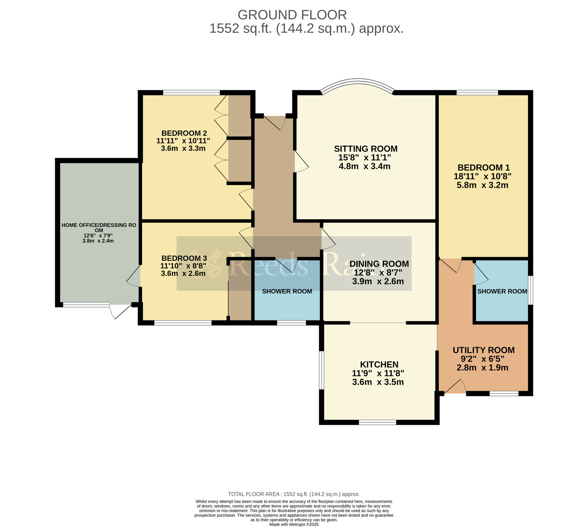 Floorplan of 3 bedroom Detached Bungalow for sale, May Tree Road, Lower Moor, Worcestershire, WR10