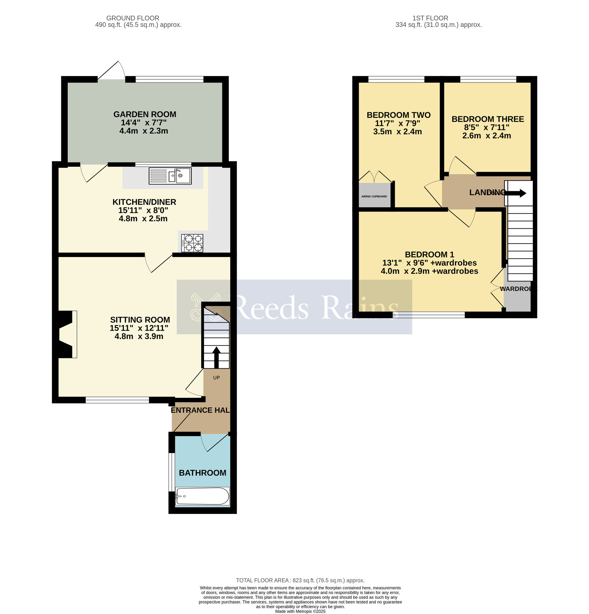 Floorplan of 3 bedroom Mid Terrace House for sale, School Lane, Middle Littleton, Worcestershire, WR11