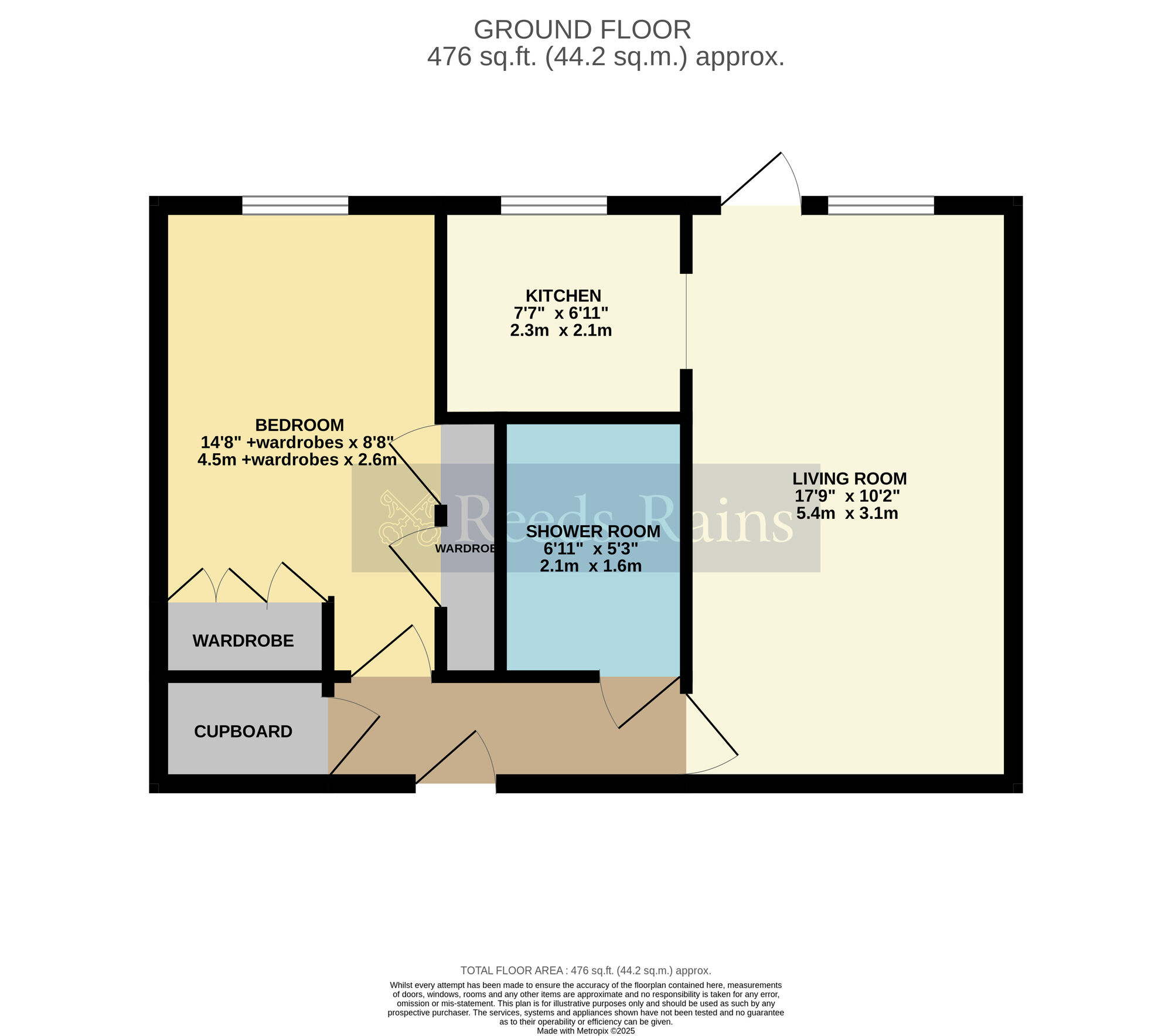 Floorplan of 1 bedroom  Flat for sale, St. Marys Road, Evesham, Worcestershire, WR11