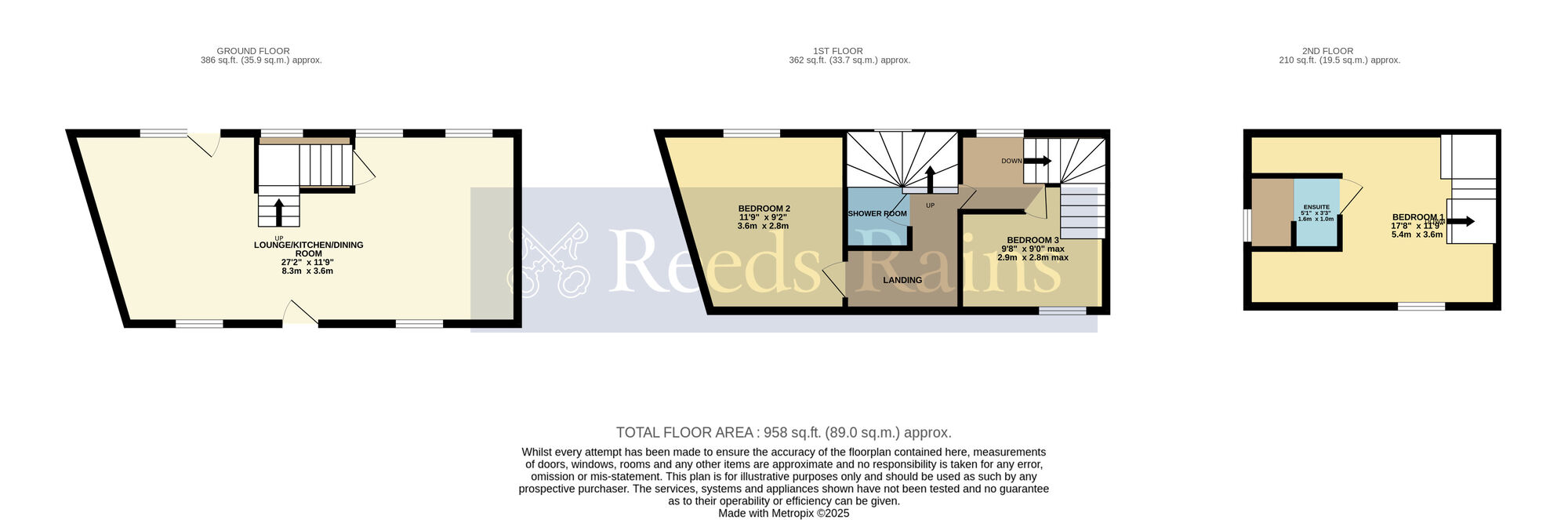 Floorplan of 3 bedroom Semi Detached House for sale, Northwick Road, Evesham, Worcestershire, WR11