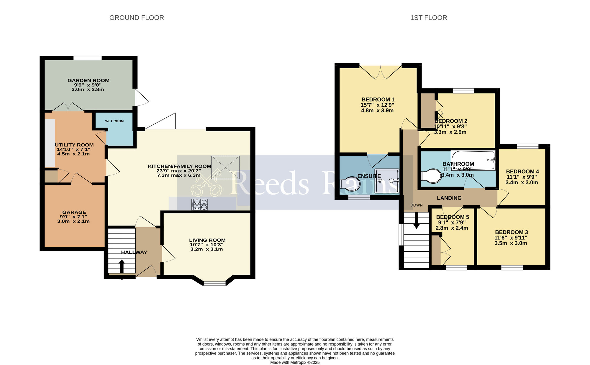 Floorplan of 5 bedroom Semi Detached House for sale, Allardene, Evesham, Worcestershire, WR11