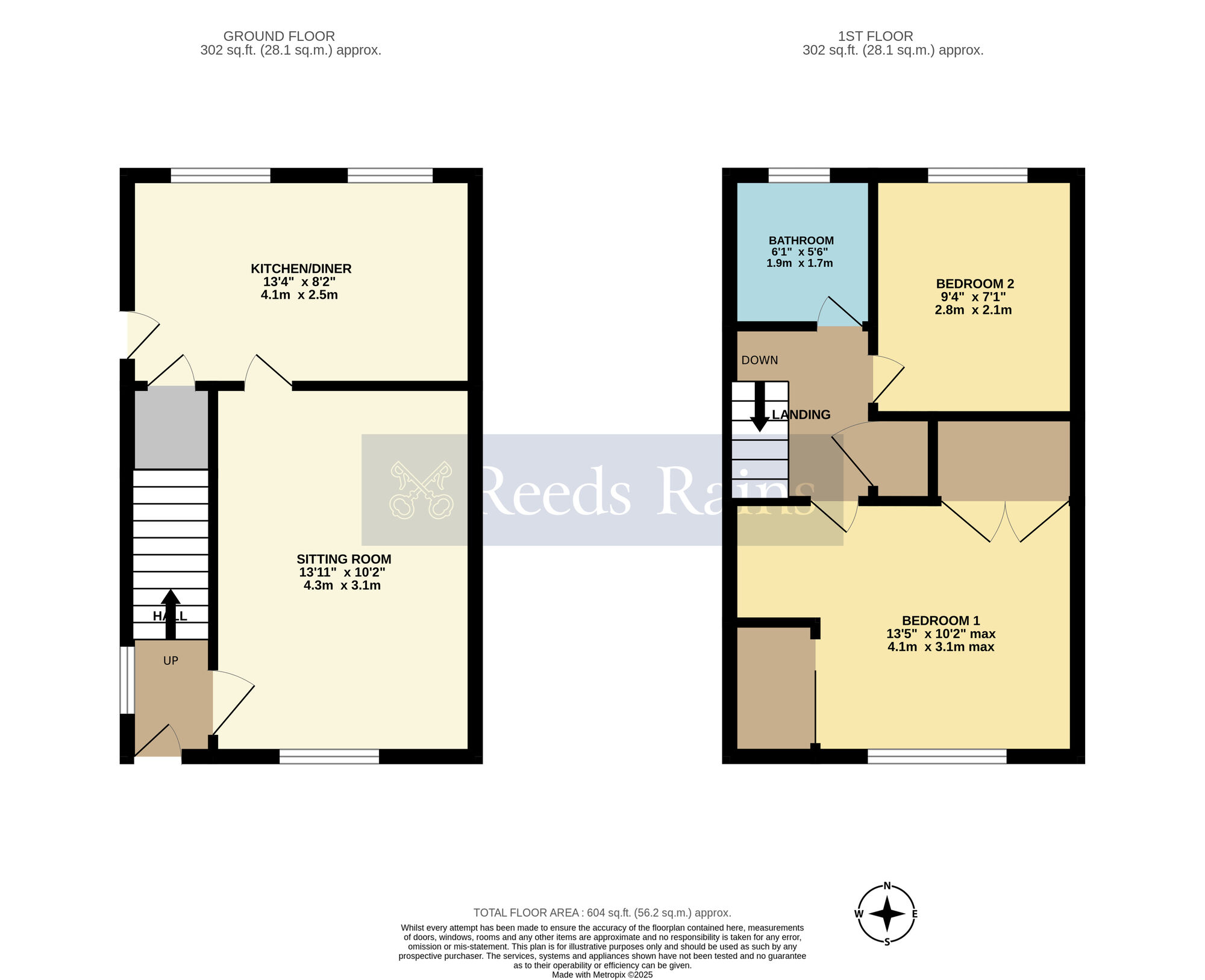Floorplan of 2 bedroom Semi Detached House for sale, Gardeners Close, Worcester, Worcestershire, WR4