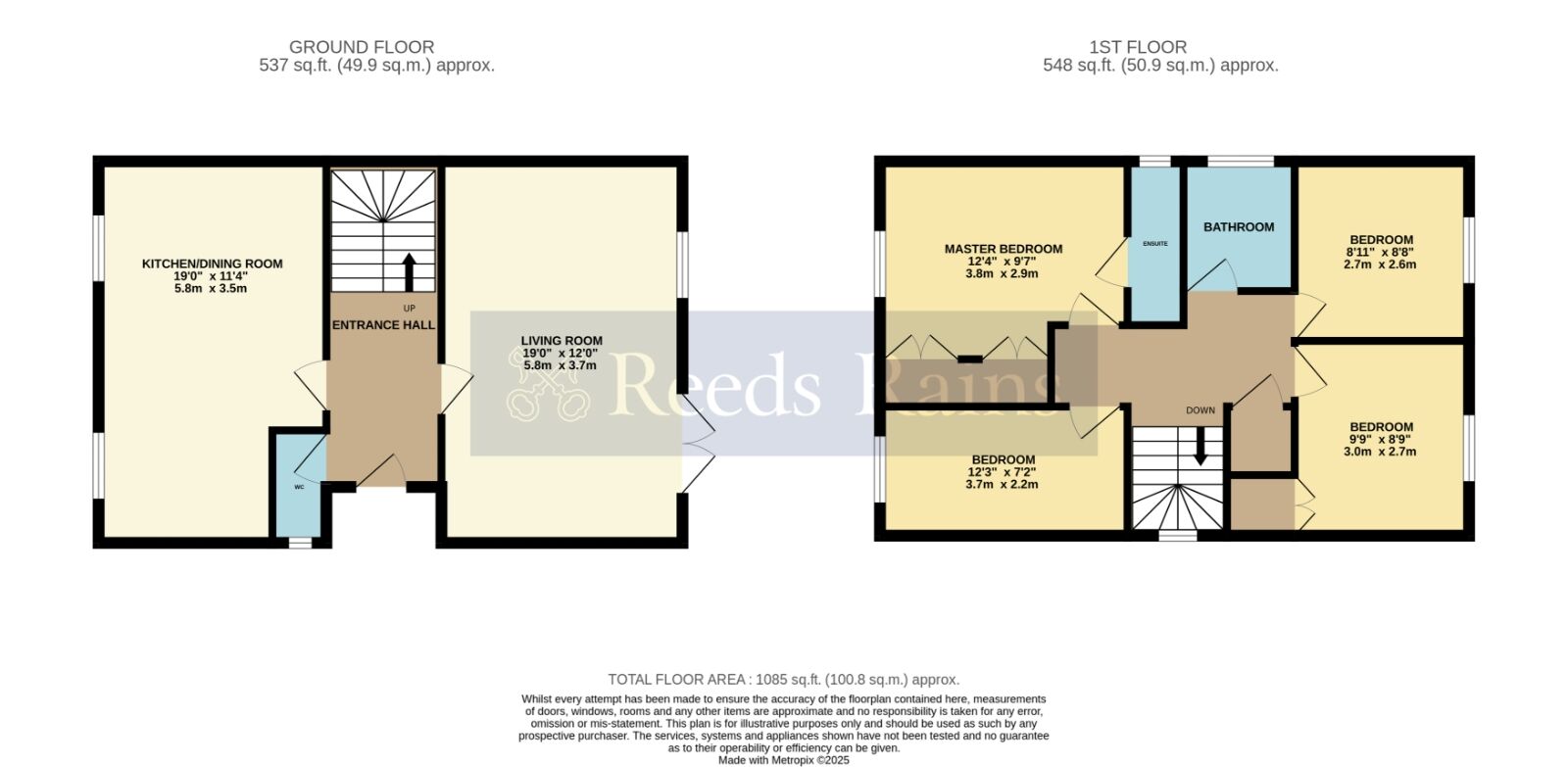 Floorplan of 4 bedroom Detached House for sale, St. Matthews Close, Evesham, Worcestershire, WR11