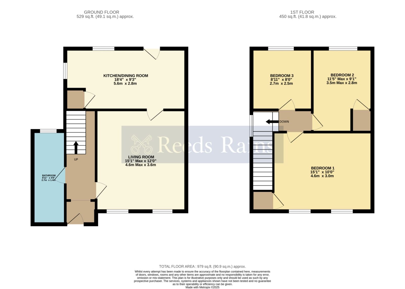 Floorplan of 3 bedroom Semi Detached House for sale, Blakes Hill, North Littleton, Worcestershire, WR11