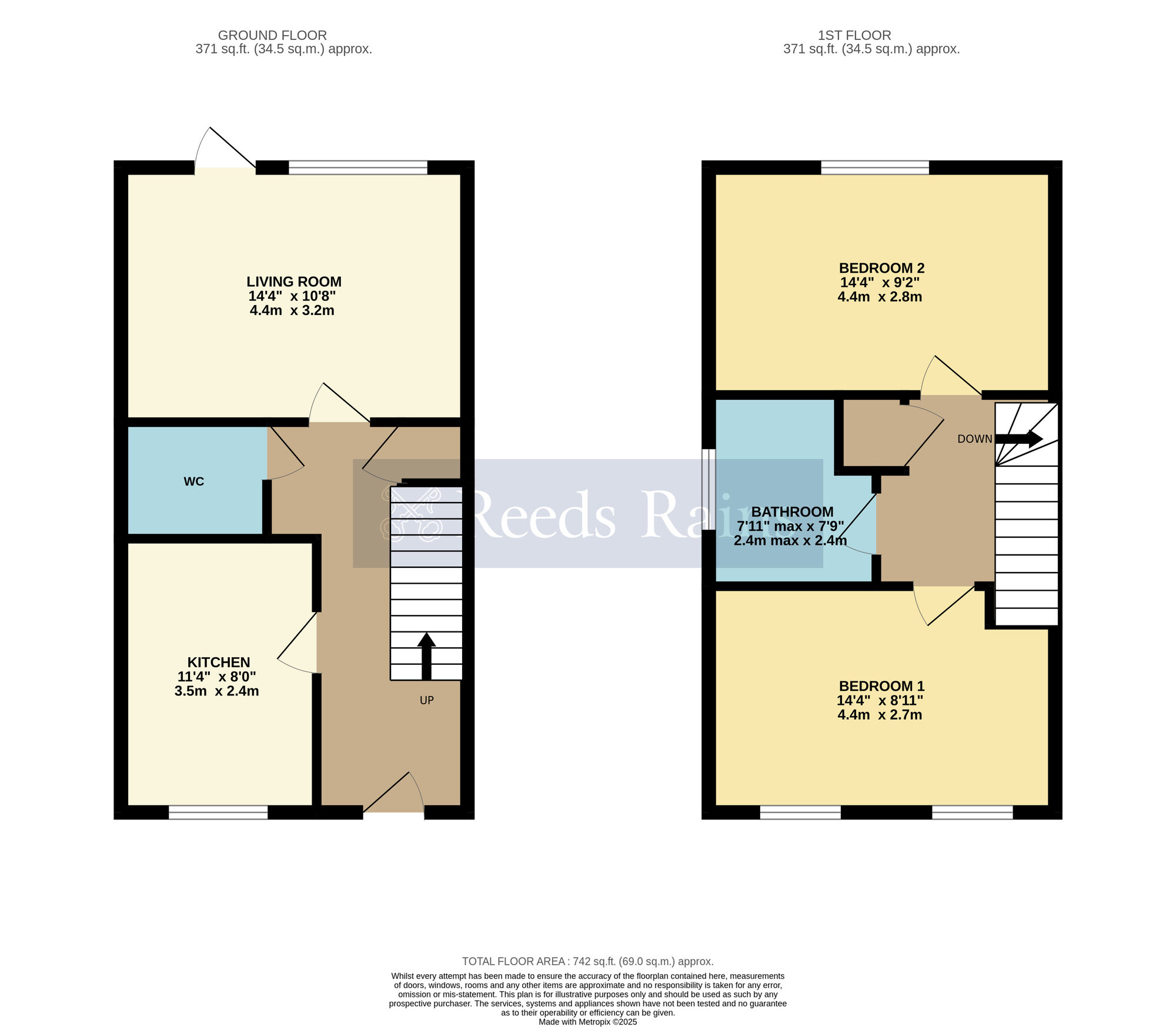 Floorplan of 2 bedroom Semi Detached House for sale, Ballard Way, Inkberrow, Worcestershire, WR7