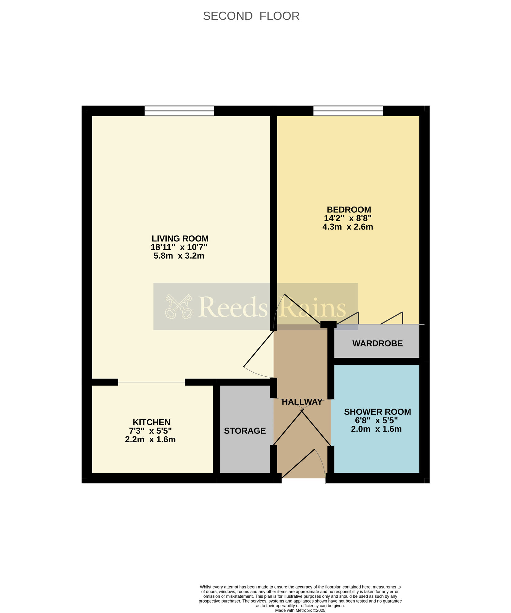Floorplan of 1 bedroom  Flat for sale, St. Marys Road, Evesham, Worcestershire, WR11