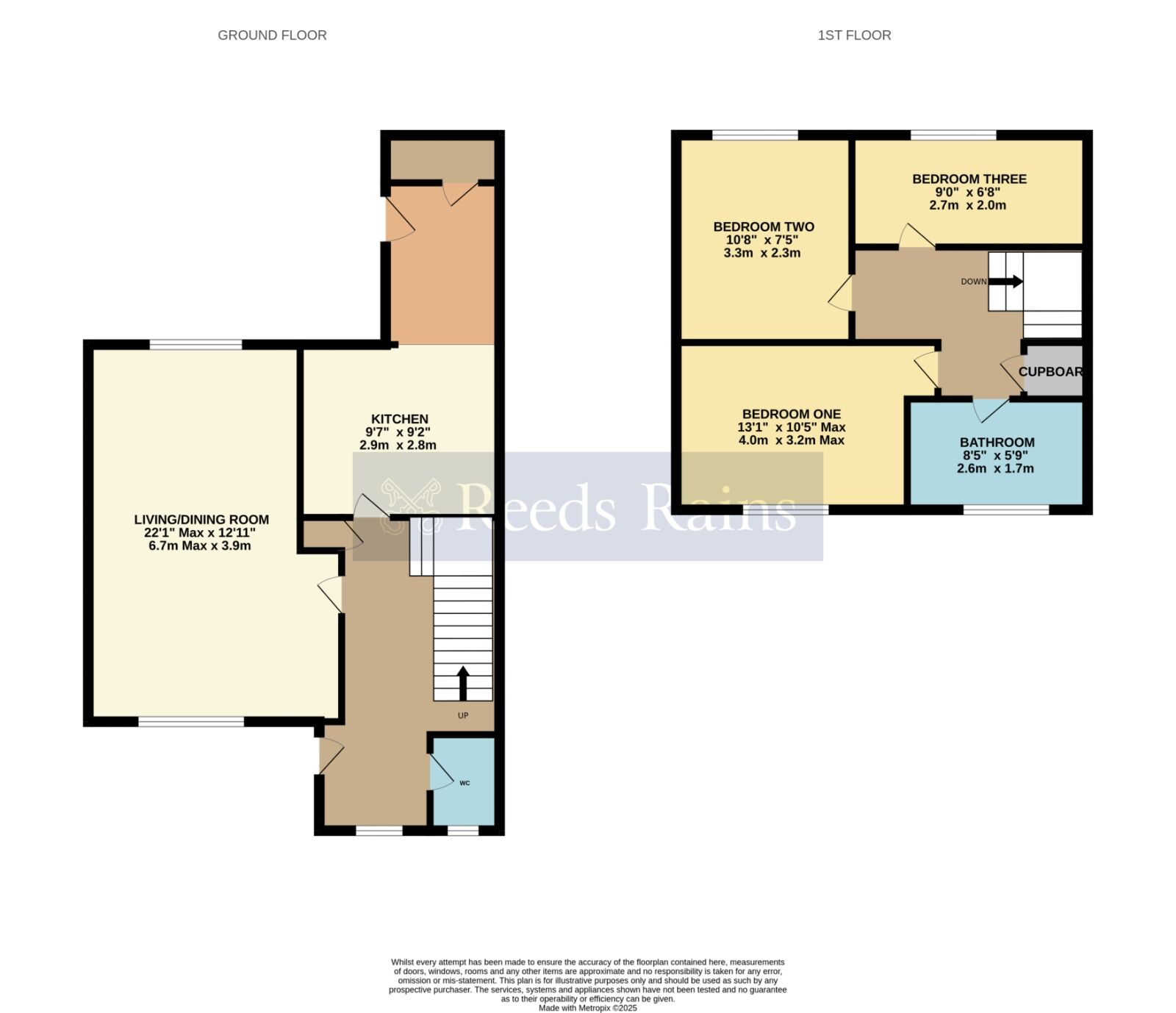 Floorplan of 3 bedroom Semi Detached House for sale, Blossomfield Close, Evesham, Worcestershire, WR11