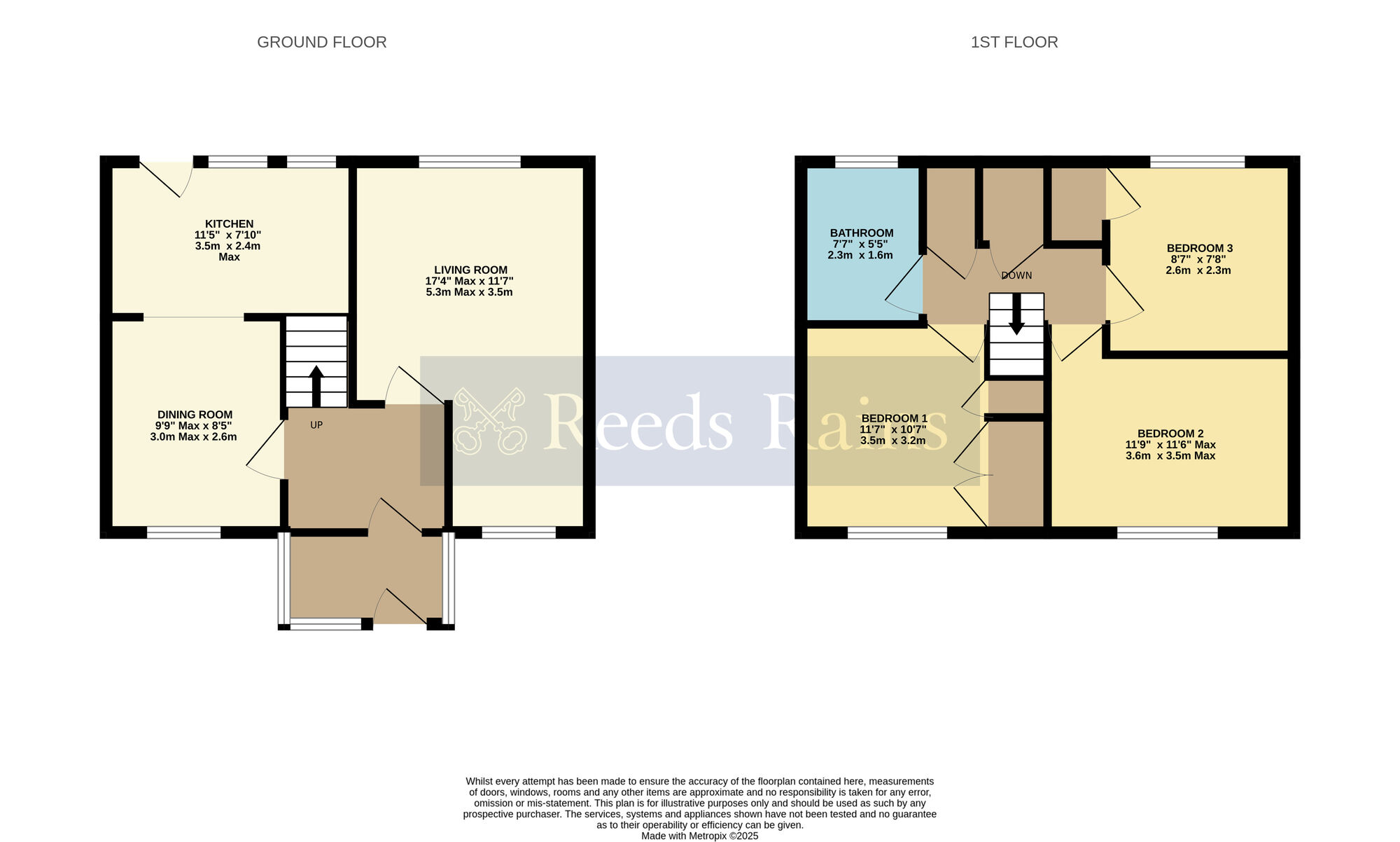 Floorplan of 3 bedroom Mid Terrace House for sale, Meadow Walk, Pershore, Worcestershire, WR10