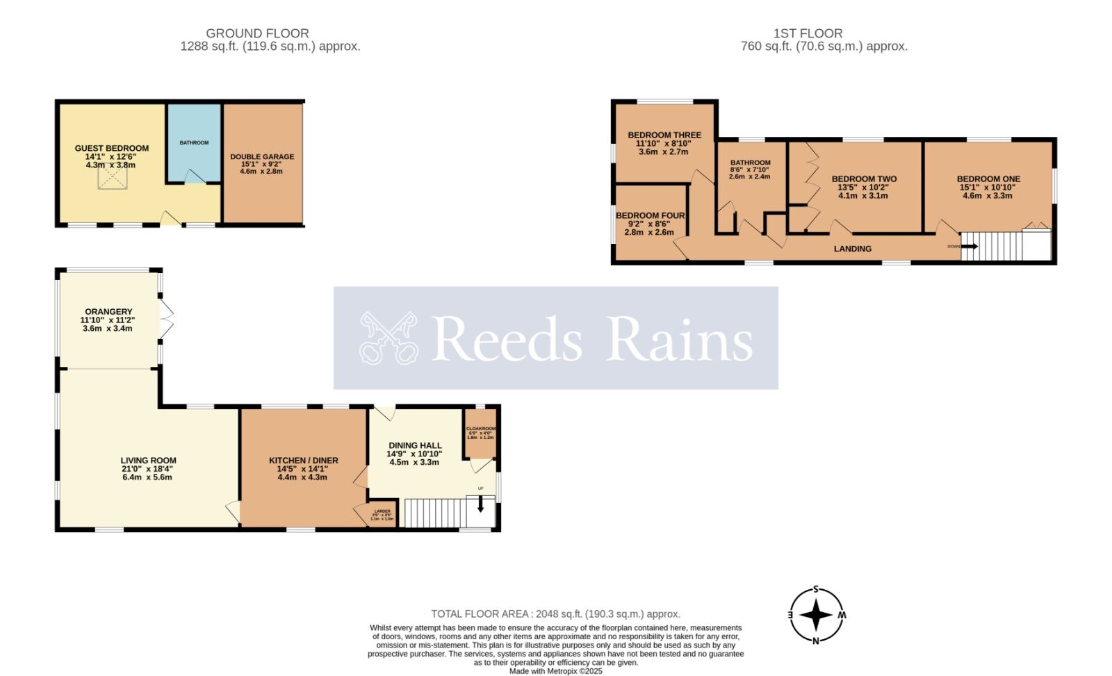 Floorplan of 4 bedroom Detached House for sale, Owletts End, Evesham, Worcestershire, WR11