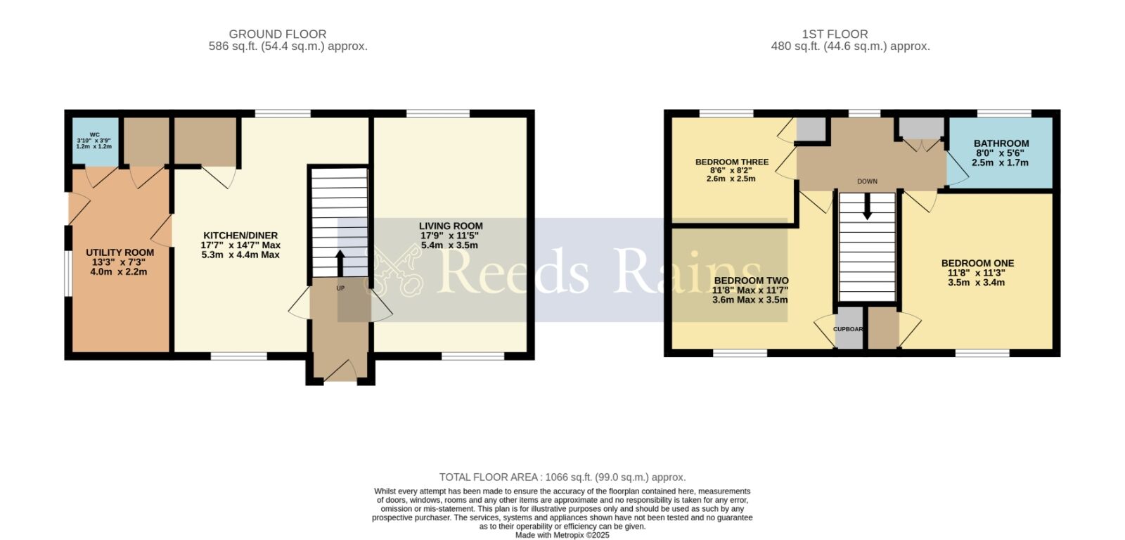 Floorplan of 3 bedroom Semi Detached House for sale, Farleigh Road, Pershore, Worcestershire, WR10