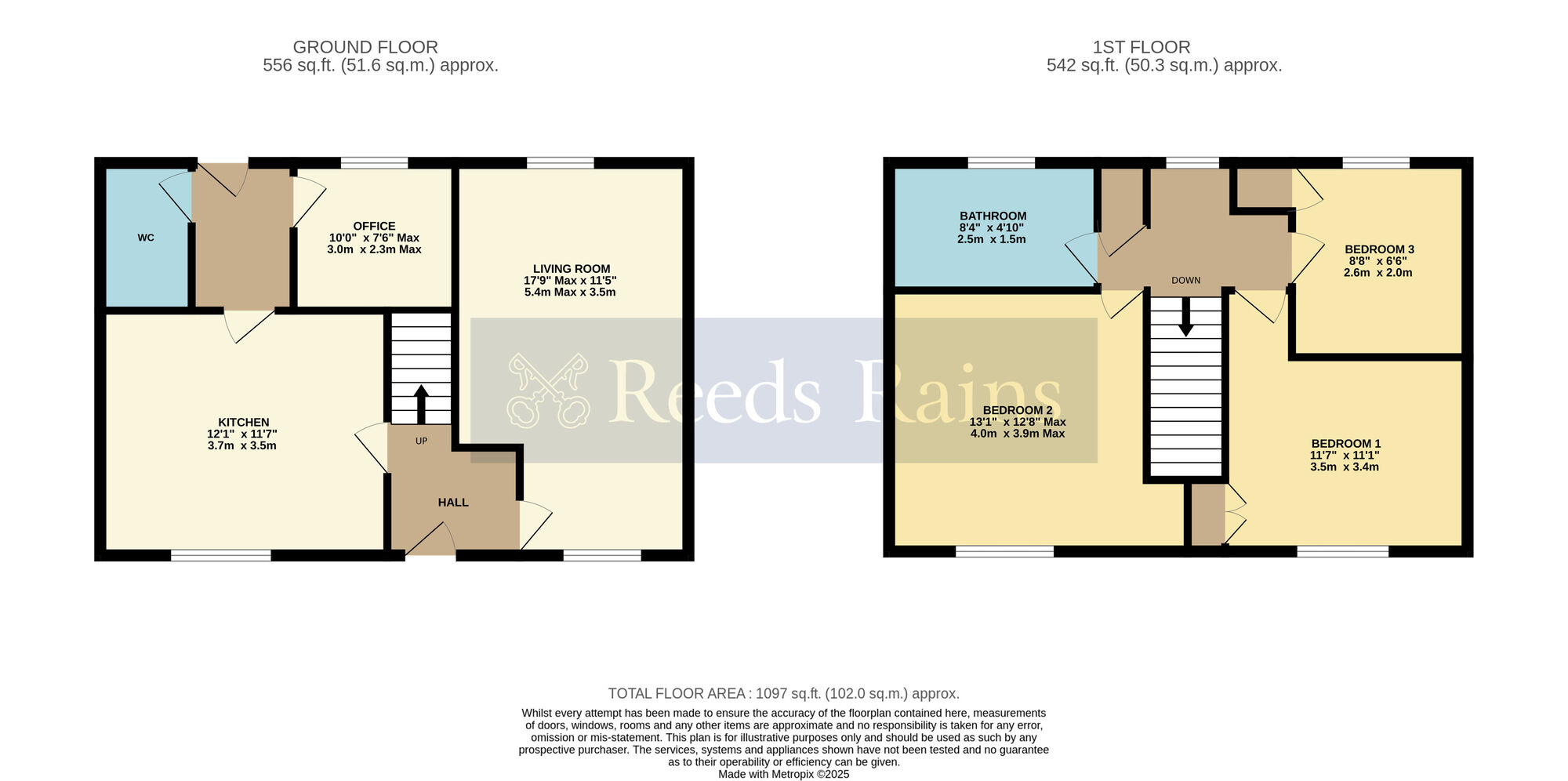 Floorplan of 3 bedroom Semi Detached House for sale, Washington Road, Wickhamford, Worcestershire, WR11