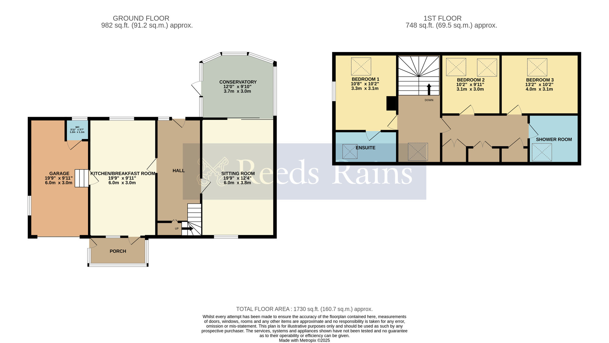 Floorplan of 3 bedroom Detached House for sale, Lynwood Close, Evesham, Worcestershire, WR11
