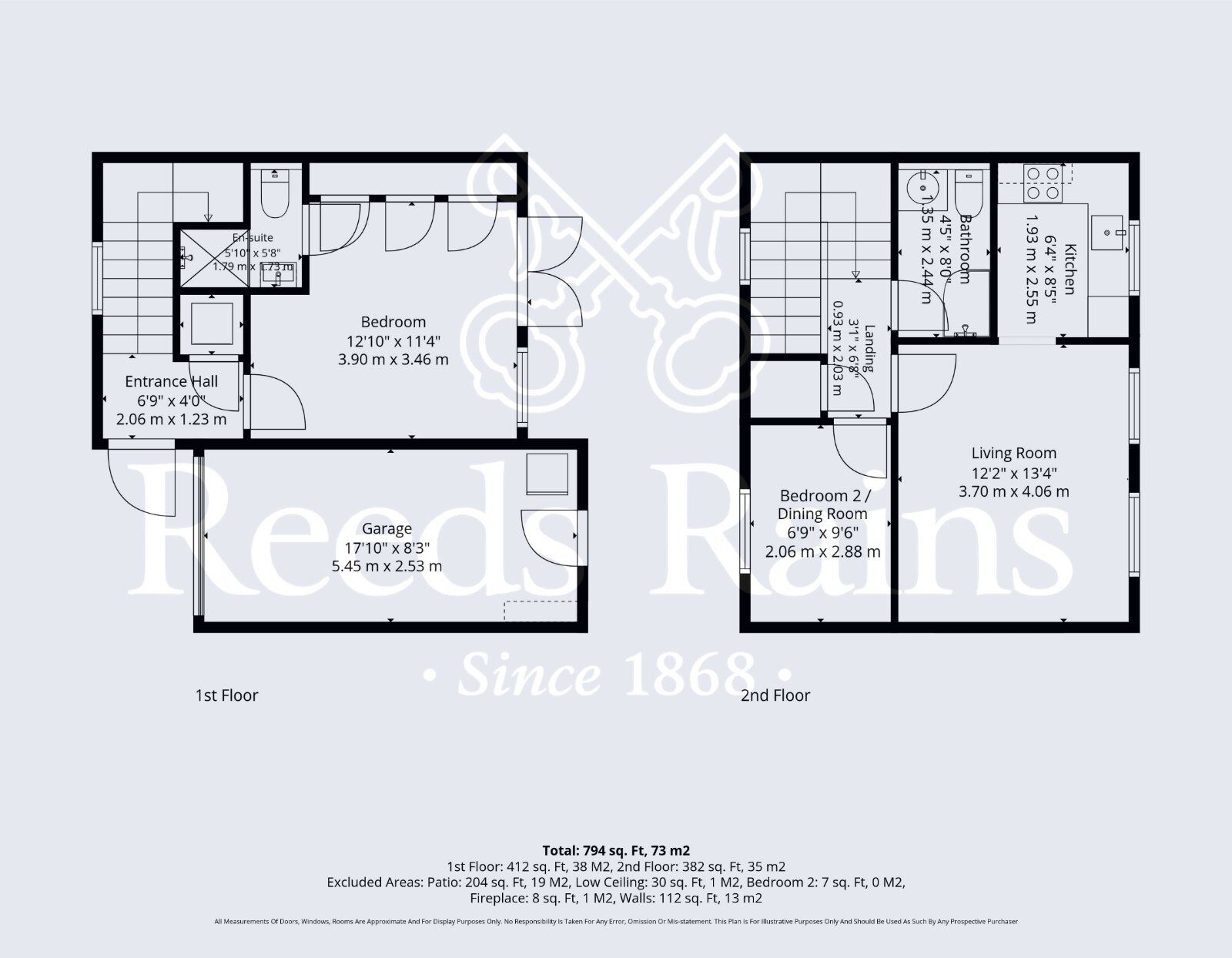 Floorplan of 2 bedroom Semi Detached House for sale, Vine Street, Evesham, Worcestershire, WR11
