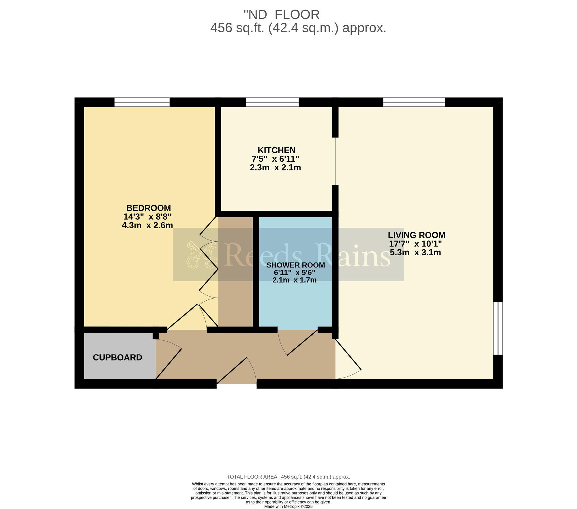 Floorplan of 1 bedroom  Flat for sale, St. Marys Road, Evesham, Worcestershire, WR11
