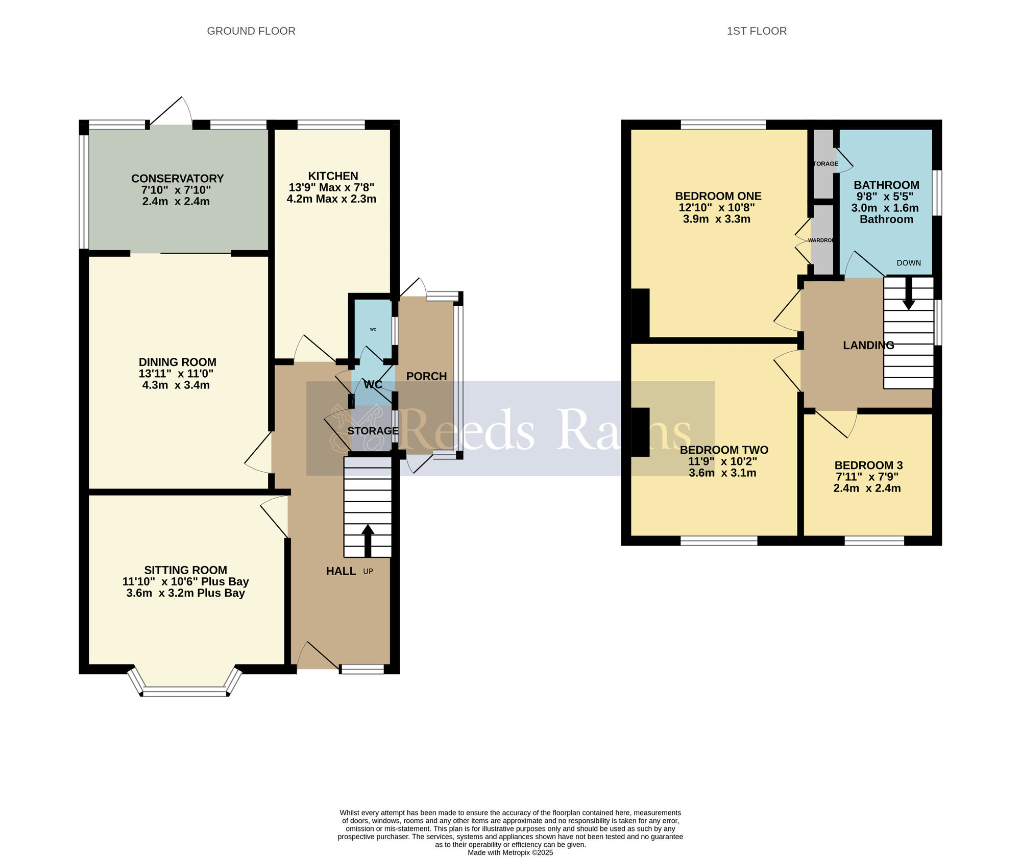 Floorplan of 3 bedroom Semi Detached House for sale, Albert Road, Evesham, Worcestershire, WR11