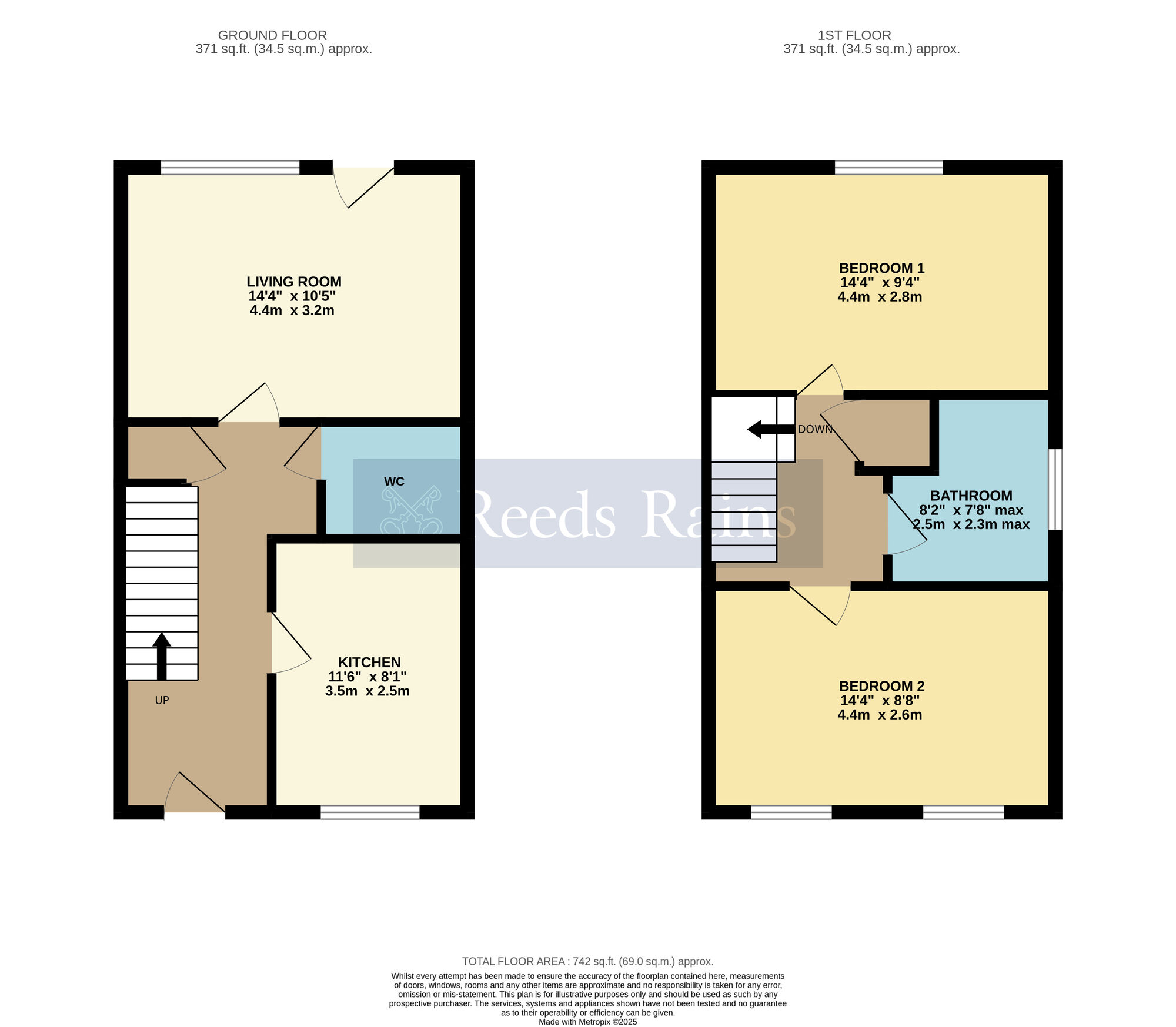 Floorplan of 2 bedroom Semi Detached House for sale, Ballard Way, Inkberrow, Worcestershire, WR7
