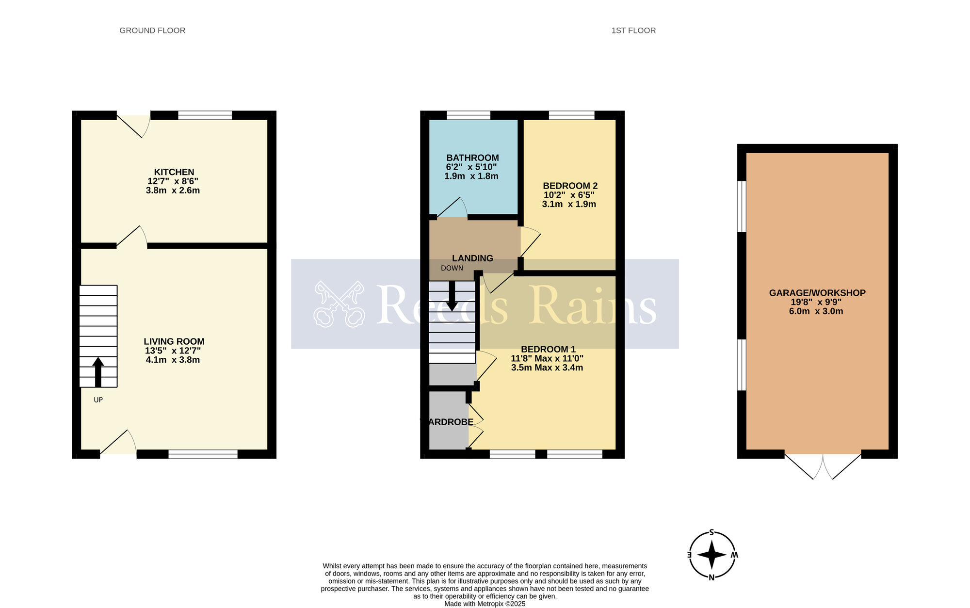 Floorplan of 2 bedroom Semi Detached House for sale, Hazel Avenue, Evesham, Worcestershire, WR11