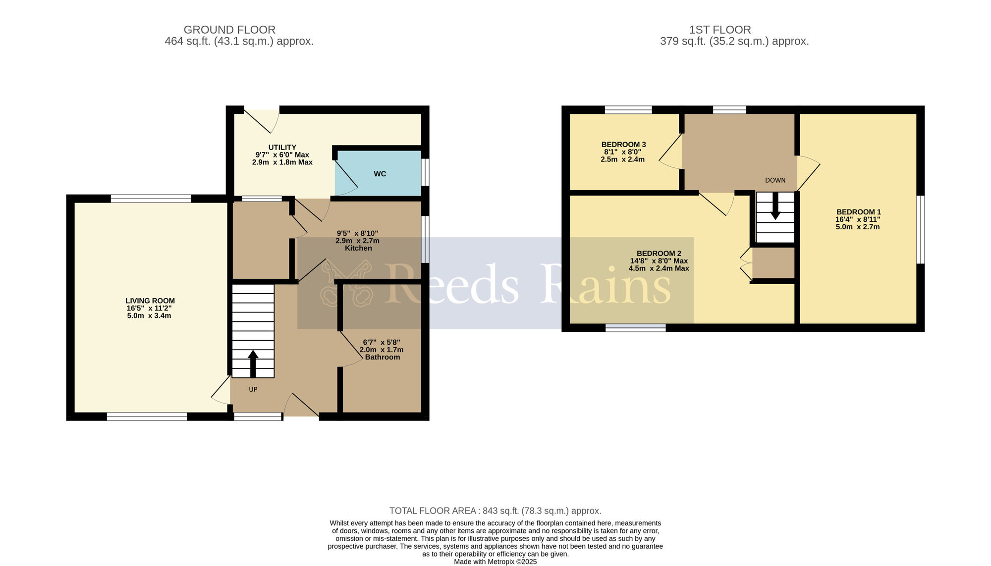 Floorplan of 3 bedroom Semi Detached House for sale, Pensham Hill, Pershore, Worcestershire, WR10