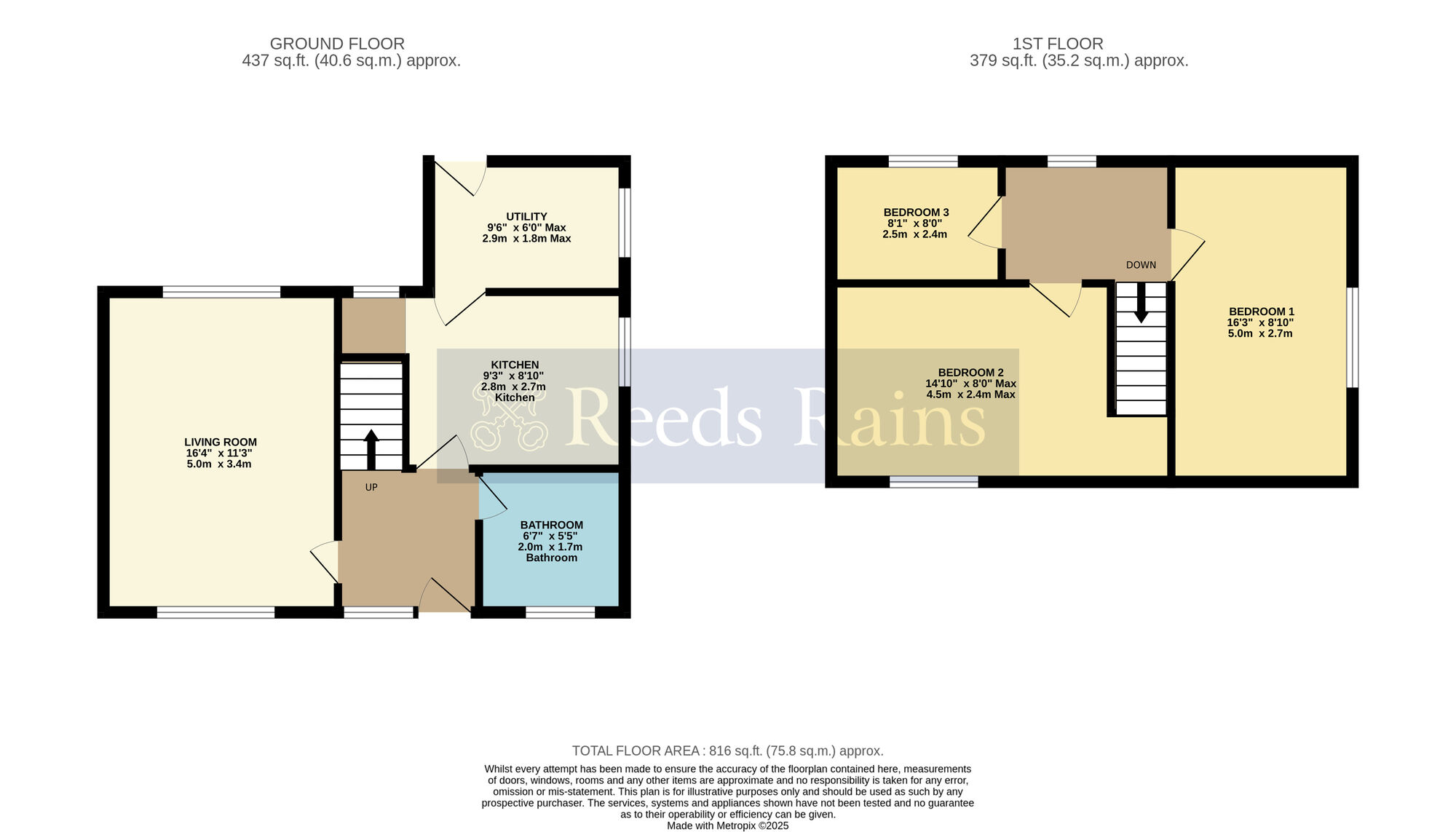 Floorplan of 3 bedroom Semi Detached House for sale, Pensham Hill, Pershore, Worcestershire, WR10