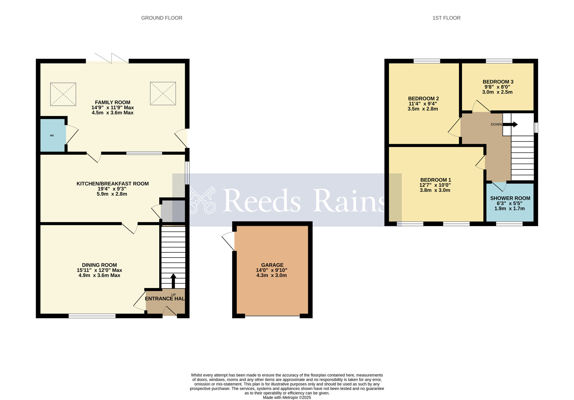 Floorplan of 3 bedroom Semi Detached House for sale, Evesham Road, Norton, Worcestershire, WR11