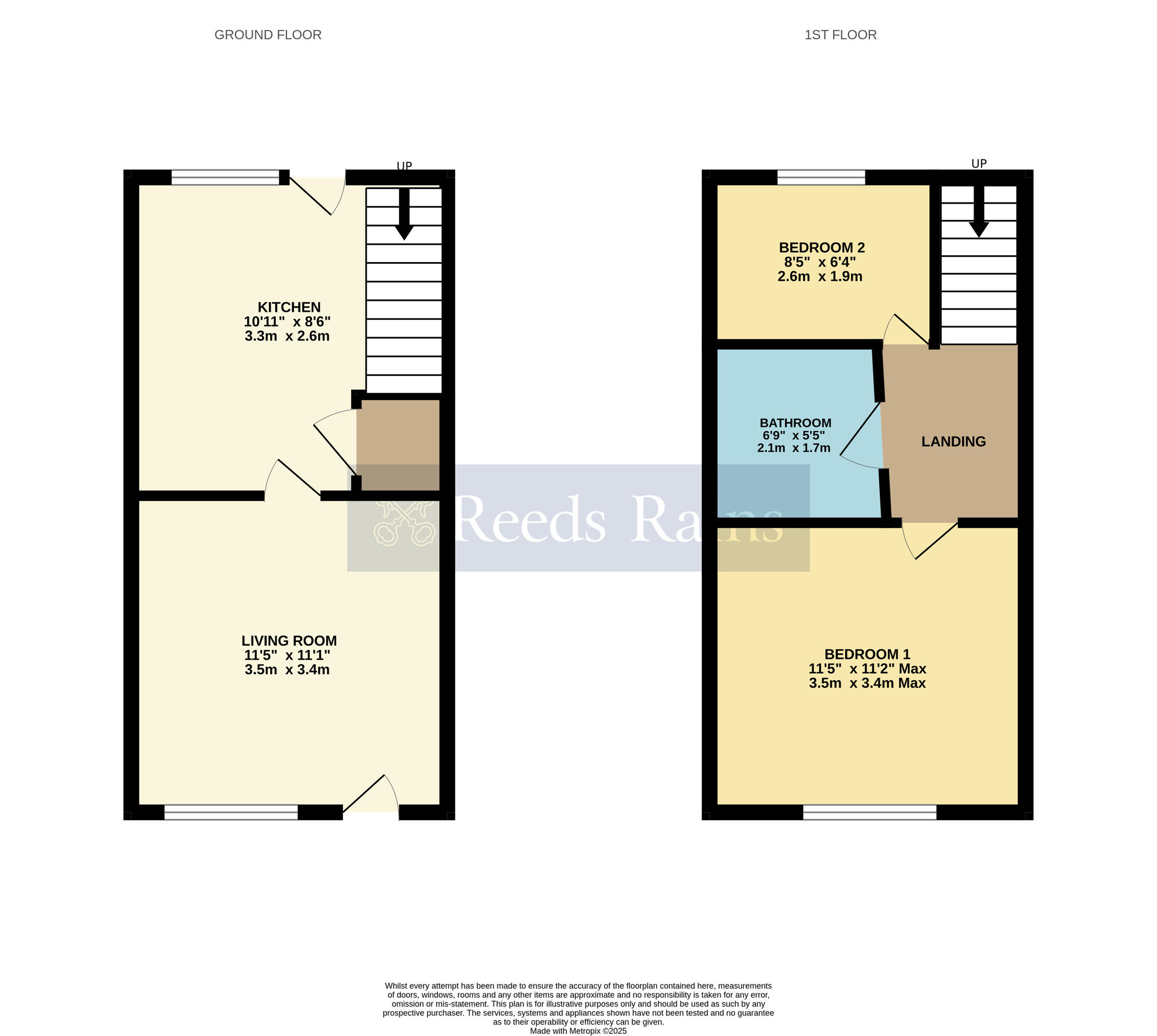 Floorplan of 2 bedroom Mid Terrace House for sale, Priest Lane, Pershore, Worcestershire, WR10