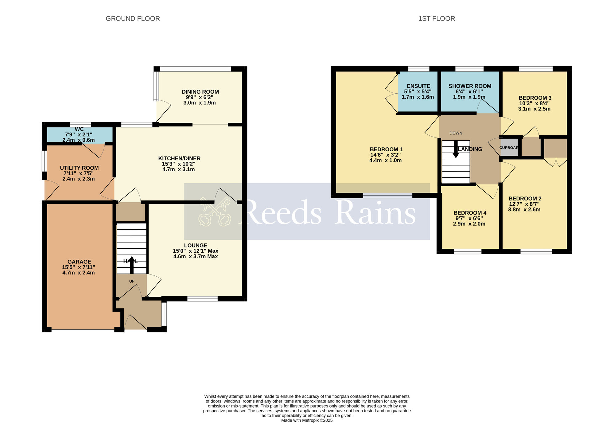 Floorplan of 4 bedroom Detached House for sale, Holly Close, Evesham, Worcestershire, WR11