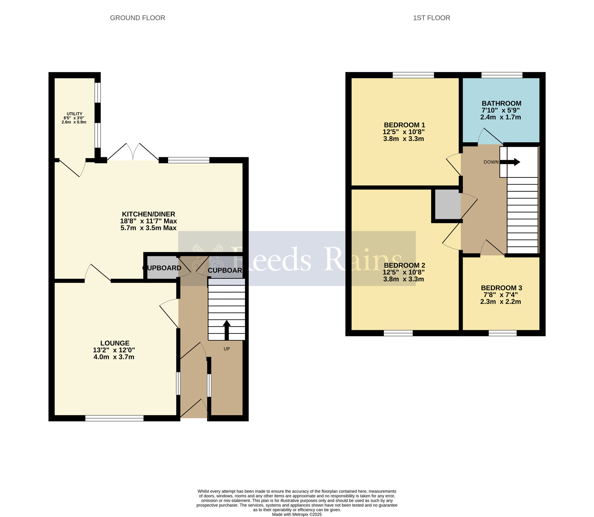 Floorplan of 3 bedroom Mid Terrace House for sale, Chatcombe Drive, Worcester, Worcestershire, WR4