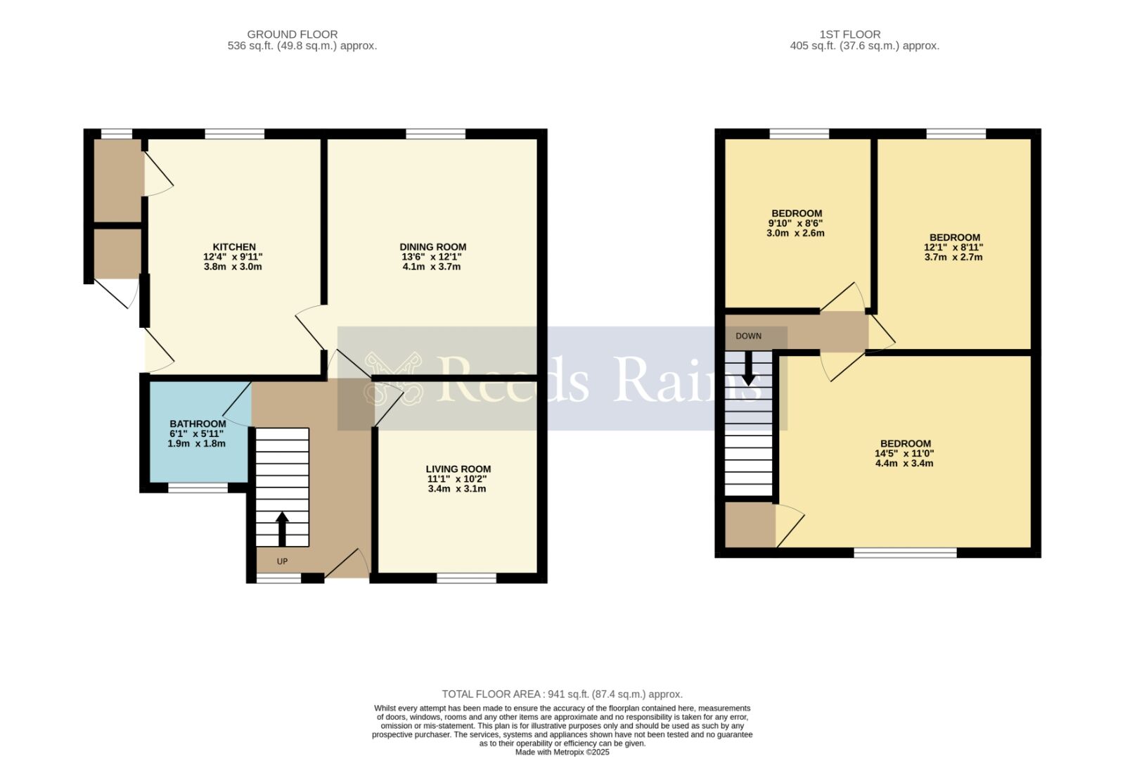 Floorplan of 3 bedroom Semi Detached House for sale, Hill Close, Westmancote, Worcestershire, GL20