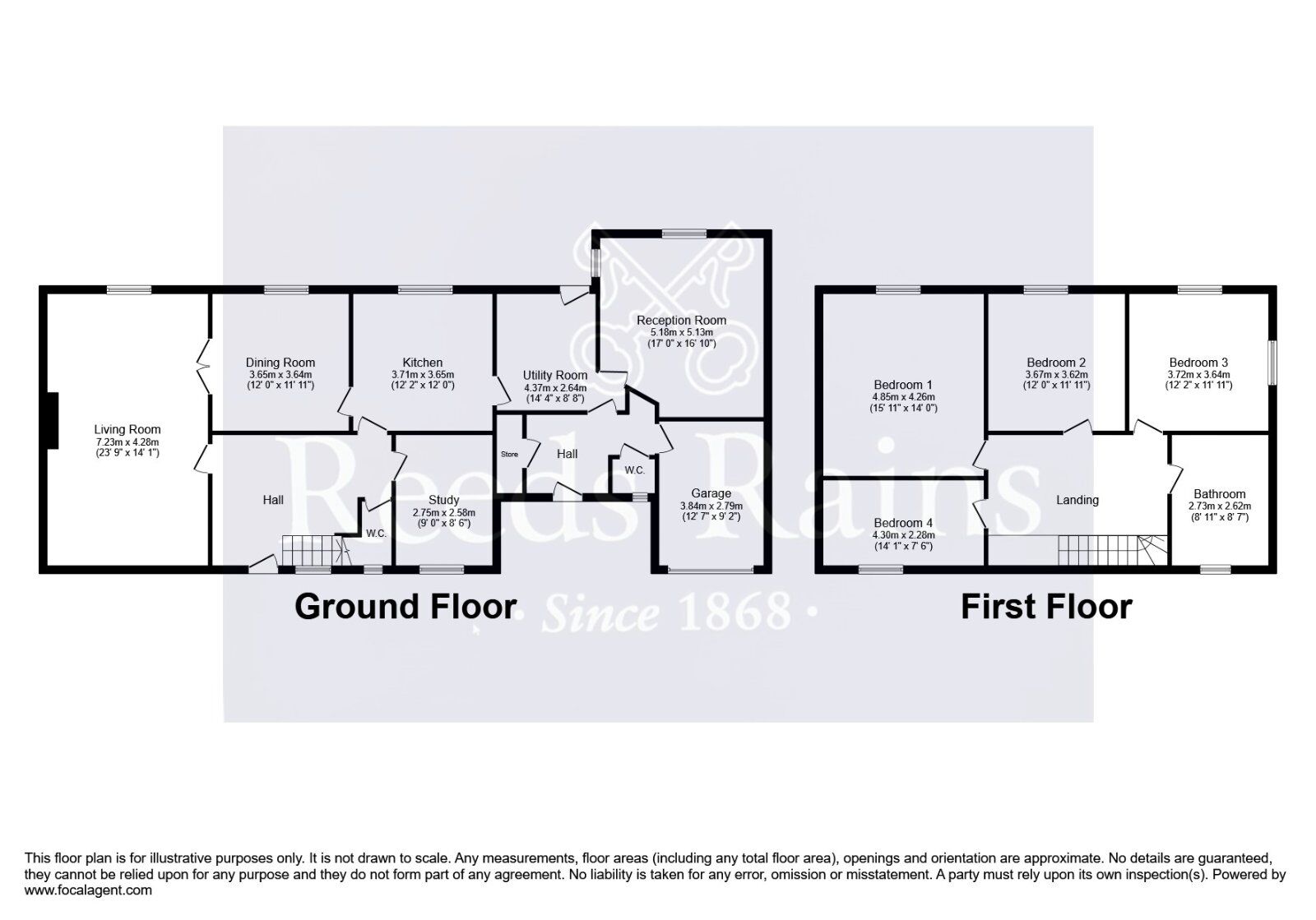 Floorplan of 4 bedroom Detached House for sale, Weston Orchard, Fladbury, Worcestershire, WR10