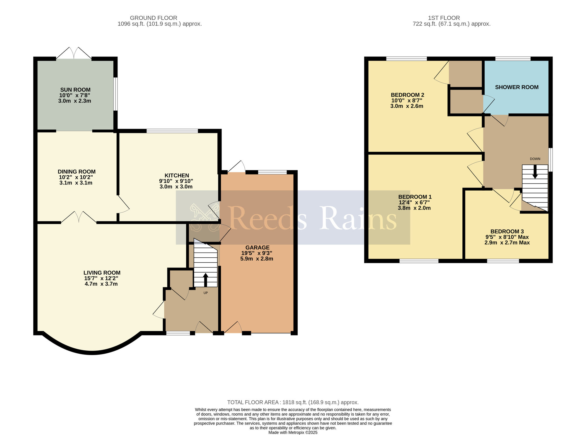 Floorplan of 3 bedroom Link Detached House for sale, Shrubbery Road, Drakes Broughton, Worcestershire, WR10