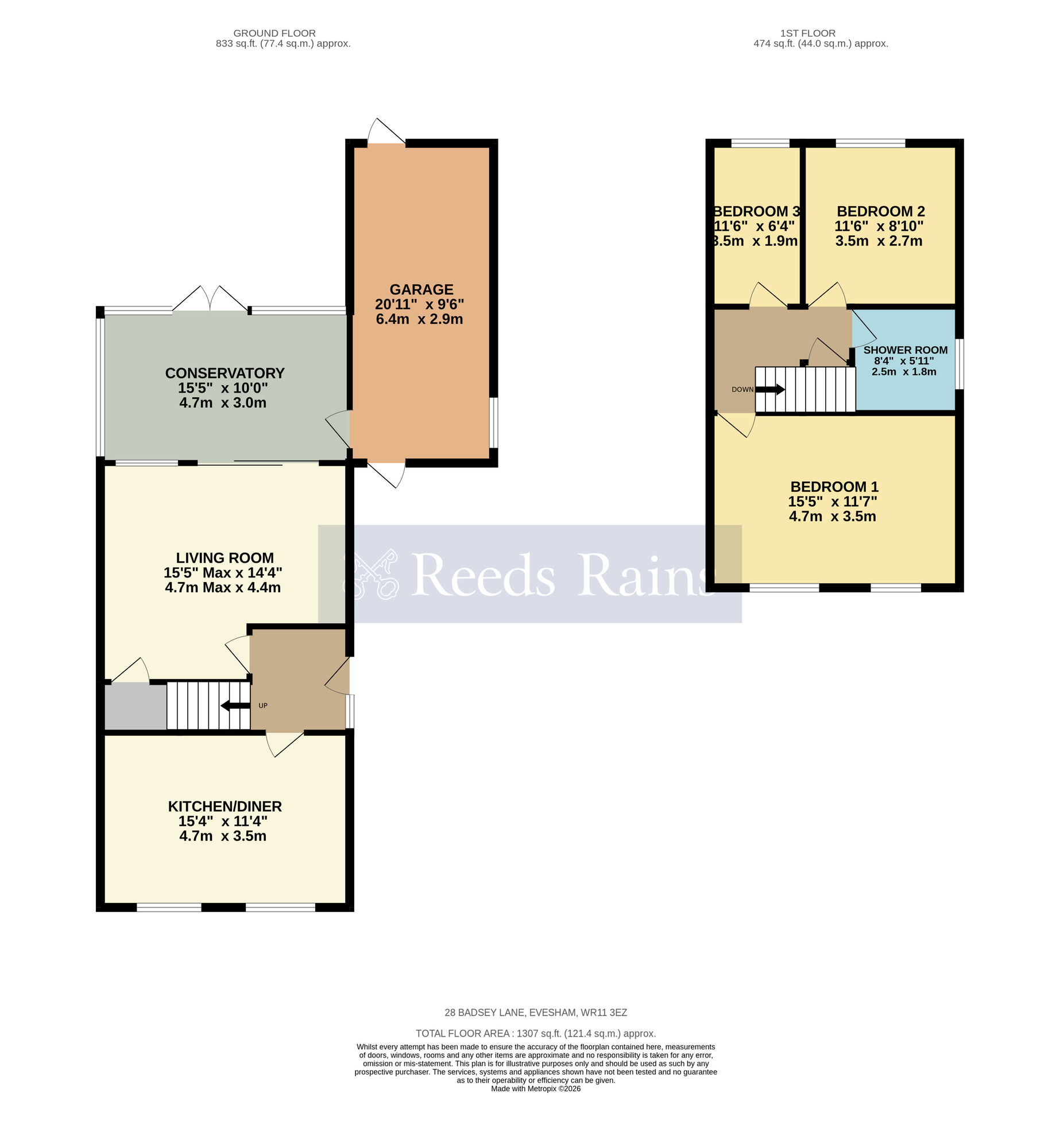 Floorplan of 3 bedroom Detached House for sale, Badsey Lane, Evesham, Worcestershire, WR11