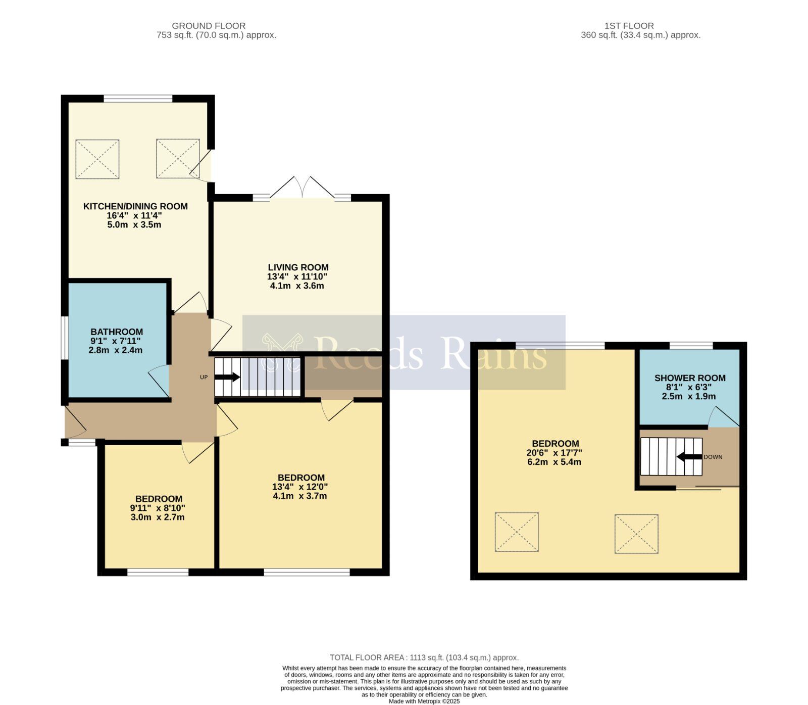 Floorplan of 3 bedroom Semi Detached Bungalow for sale, Waterloo Crescent, Bidford-on-Avon, Warwickshire, B50