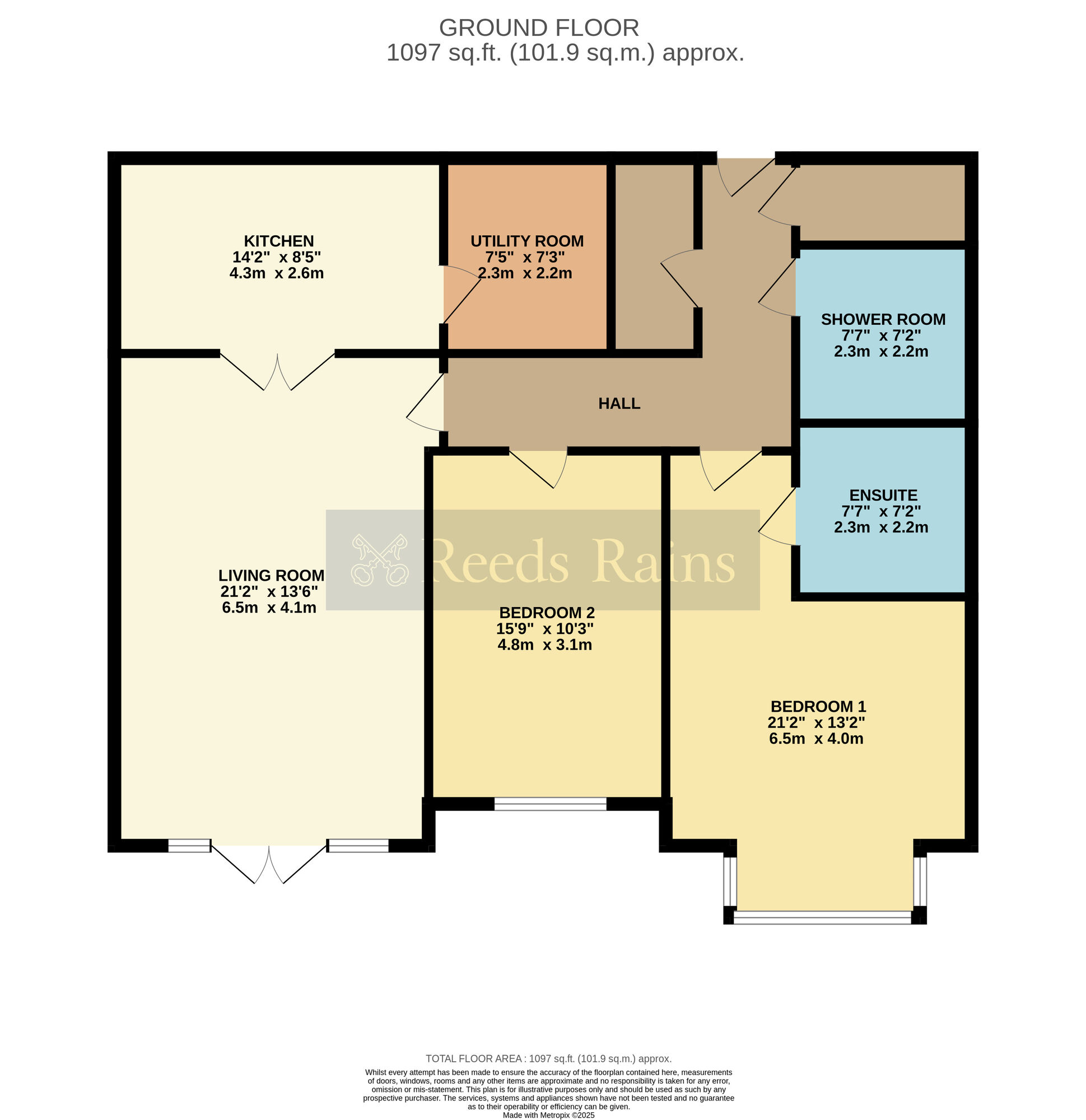 Floorplan of 2 bedroom Flat for sale, Evesham Road, Wood Norton, Worcestershire, WR11