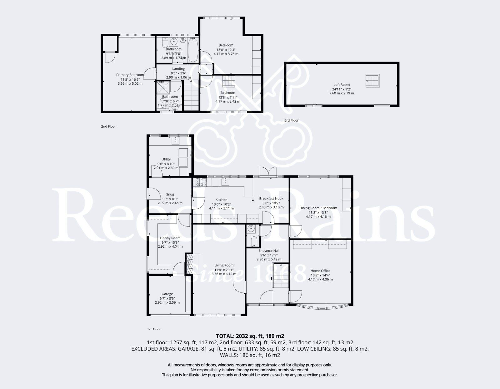 Floorplan of 4 bedroom Detached House for sale, Simon De Montfort Drive, Evesham, Worcestershire, WR11