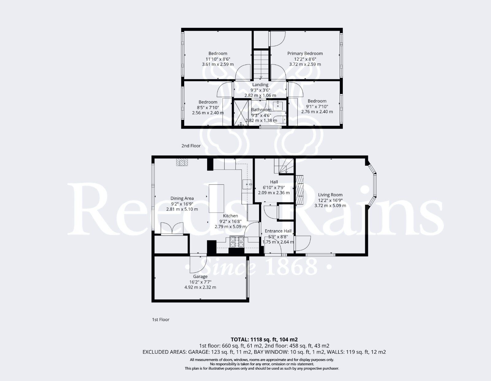 Floorplan of 4 bedroom Detached House for sale, Maple Close, Evesham, Worcestershire, WR11
