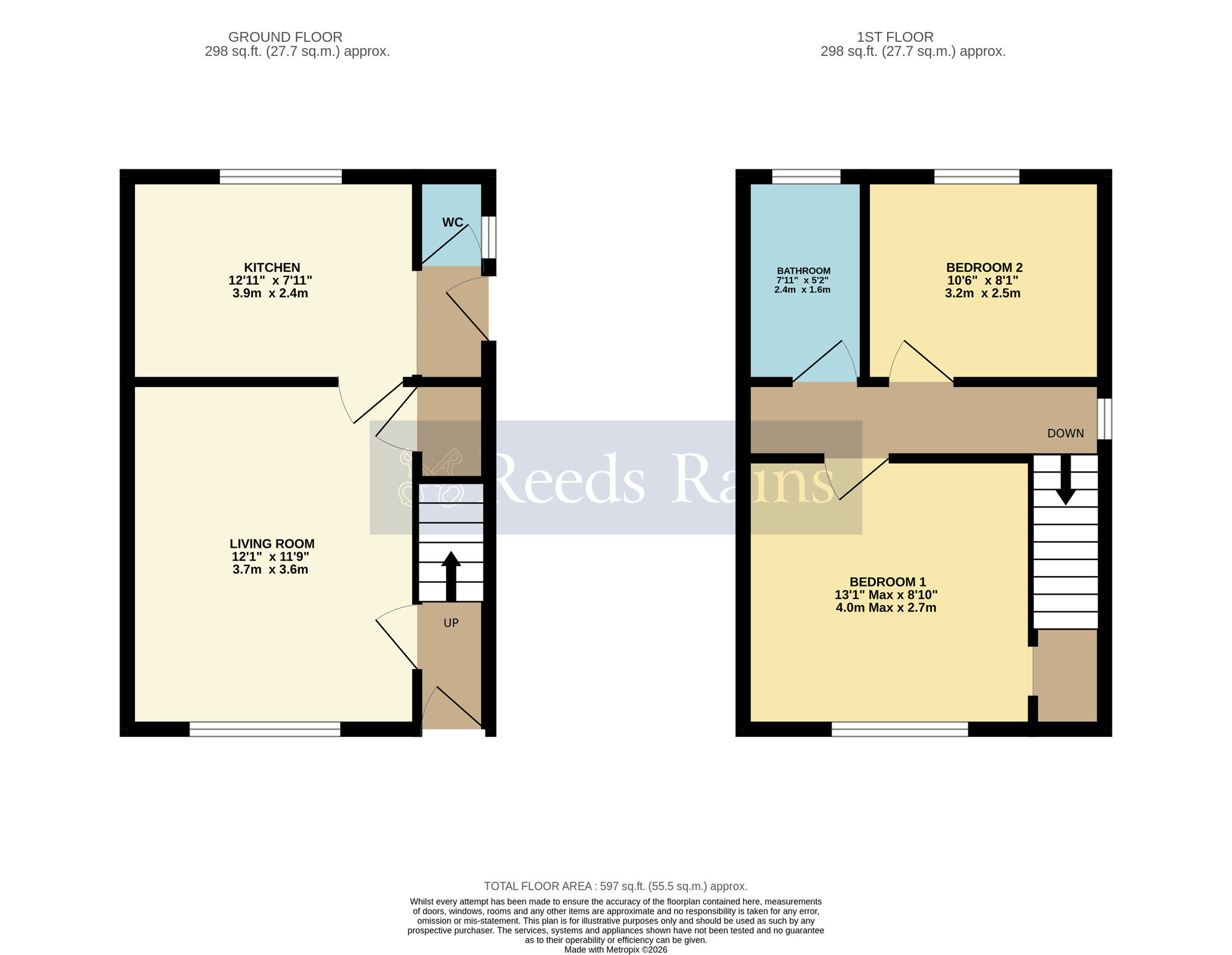 Floorplan of 2 bedroom Semi Detached House for sale, Rail Ground, Pershore, Worcestershire, WR10