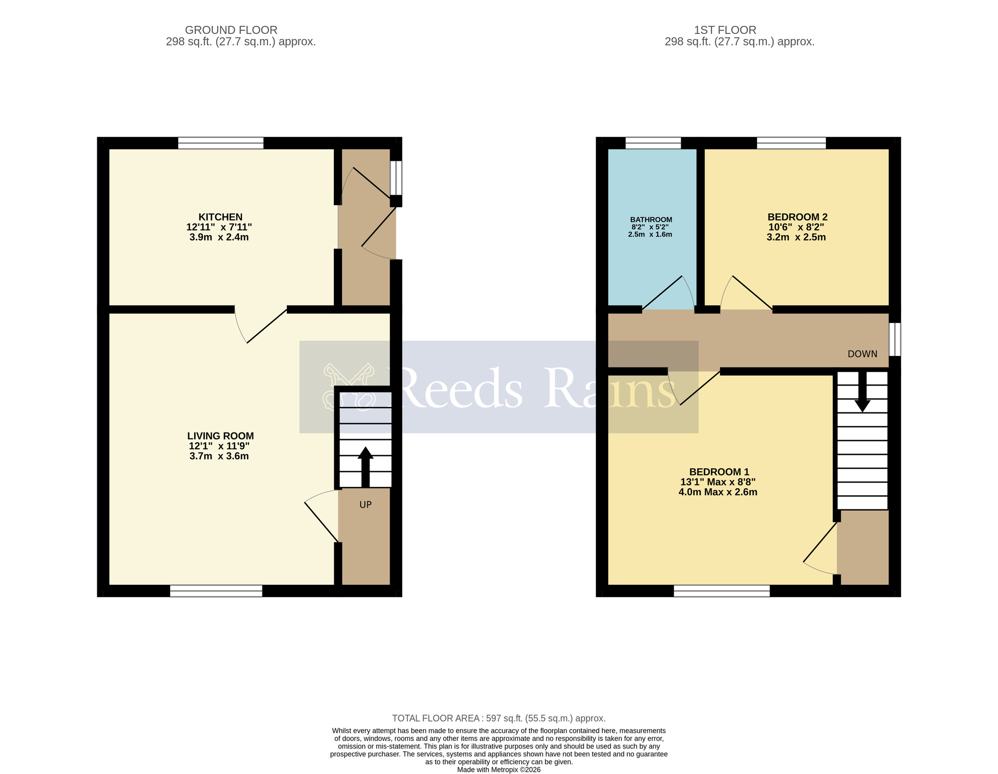 Floorplan of 2 bedroom Semi Detached House for sale, Rail Ground, Pershore, Worcestershire, WR10